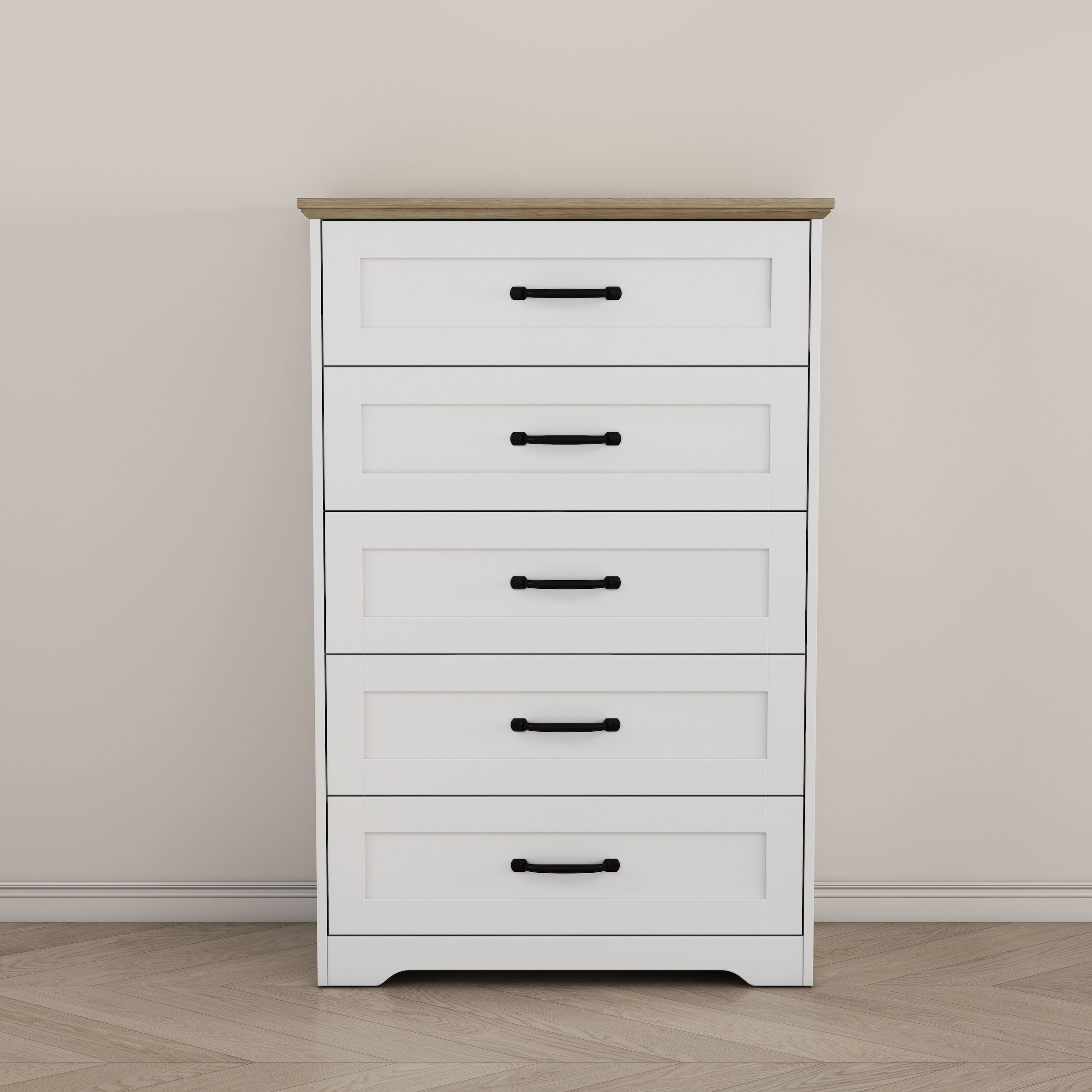 GOODproduct Schubkastenkommode »Emmilia Sideboard im Landhaus Design« Kommode mit viel Stauraum im Schlafzimmer,  Schubladenschrank Sideboard Wäscheschrank Skandi Design
