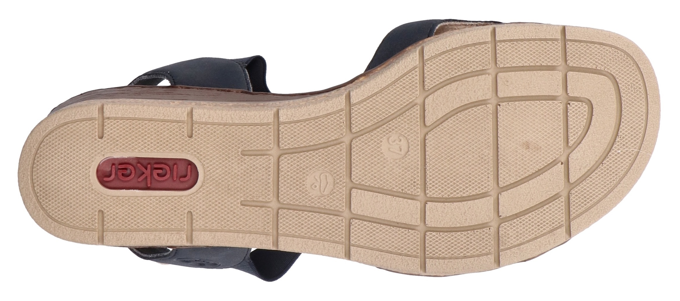 Rieker Sandales compensées  Sommerschuh, Sandale, Plateausandale mit Gummizug für guten Sitz