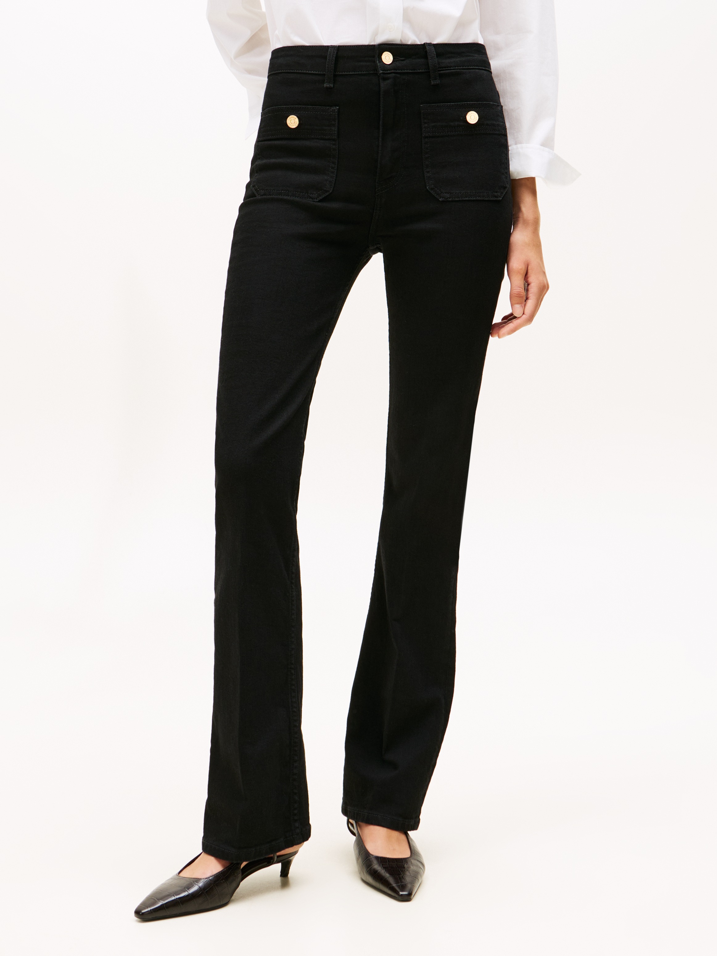 Image of Tommy Hilfiger Bootcut-Jeans "DNM BLACK BOOTCUT HW"