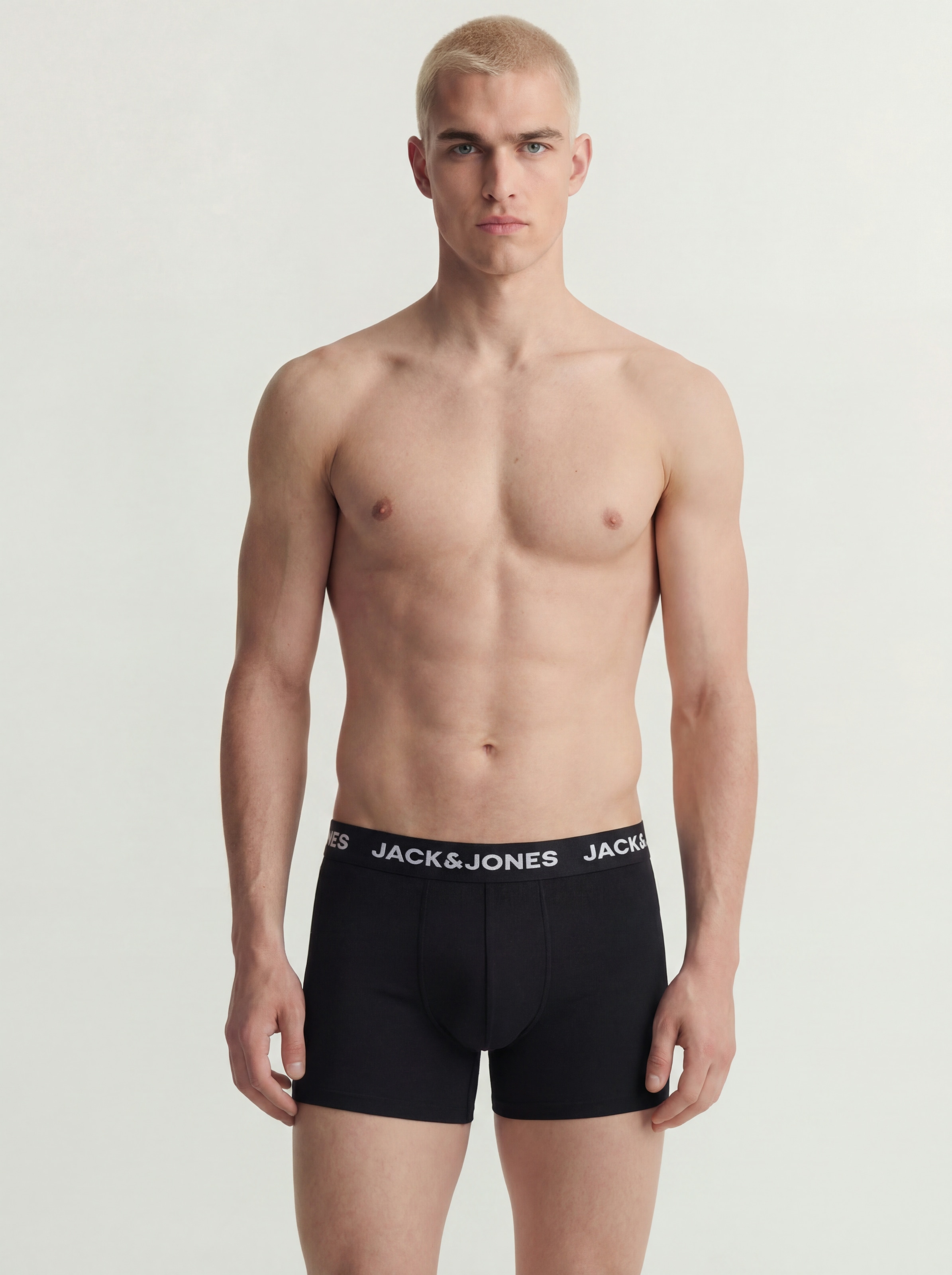 Jack & Jones Tronc »JACCENTRAL TRUNKS 3 PACK SN« Paquet, 3 cuis mélange de coton, ceinture élastique
