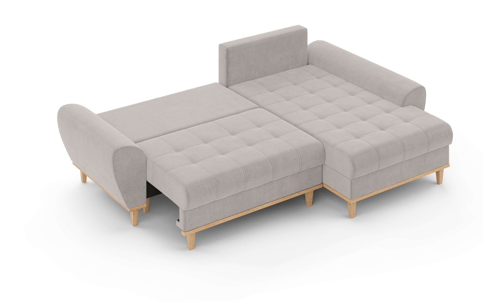 Home affaire Ecksofa »Ahrdorf mit Bettfunktion und Bettkasten, Masse: B/H/T 268/86/175 cm« L-Form mit 3 Rückenkissen  und moderne gerundete Armlehnen