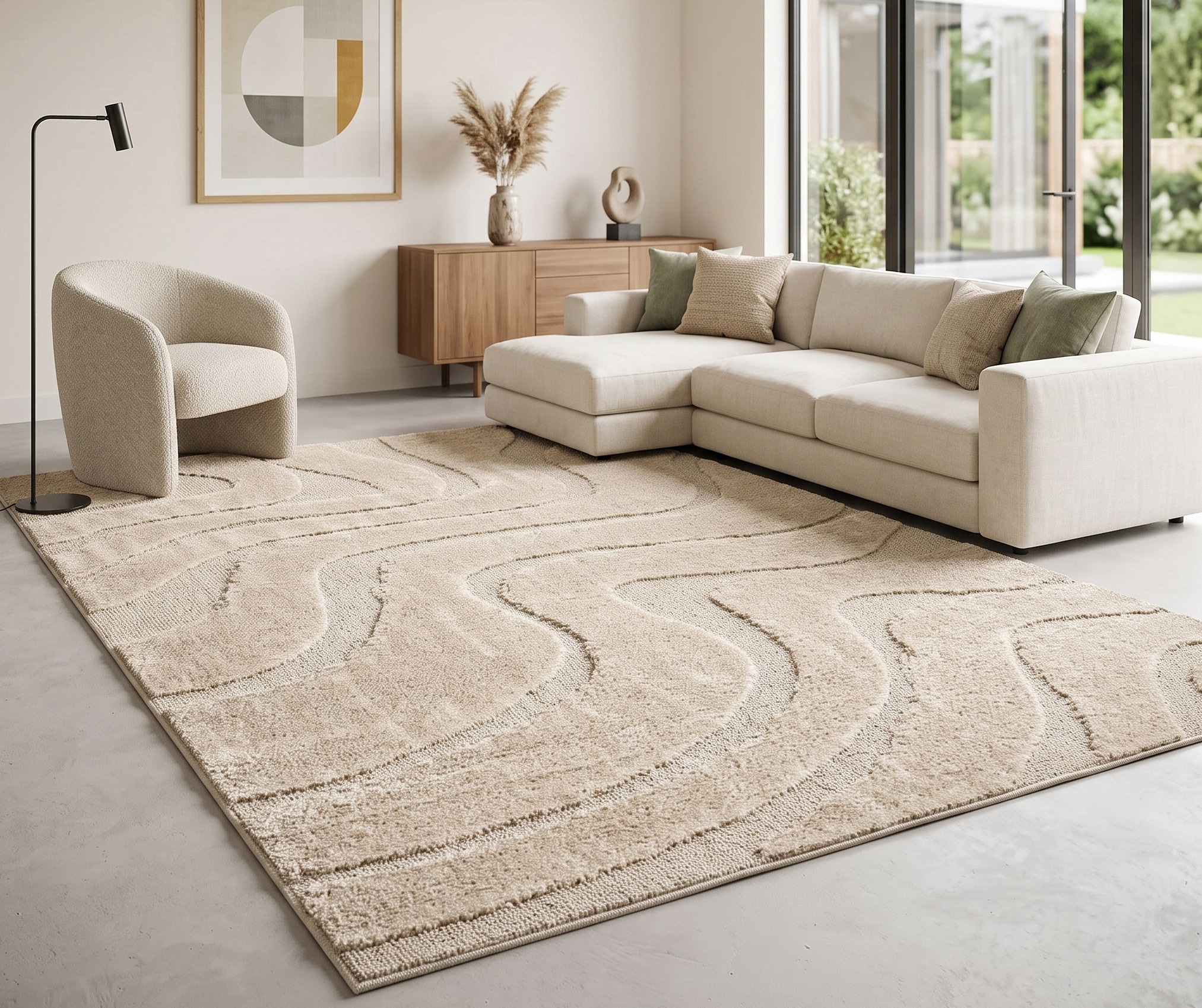 GOODproduct Teppich »Flowa, Wellenmuster, Hoch-Tief« rechteckig 20 mm Höhe Modernes Design, 3D Optik, Designteppich, Wohnzimmer