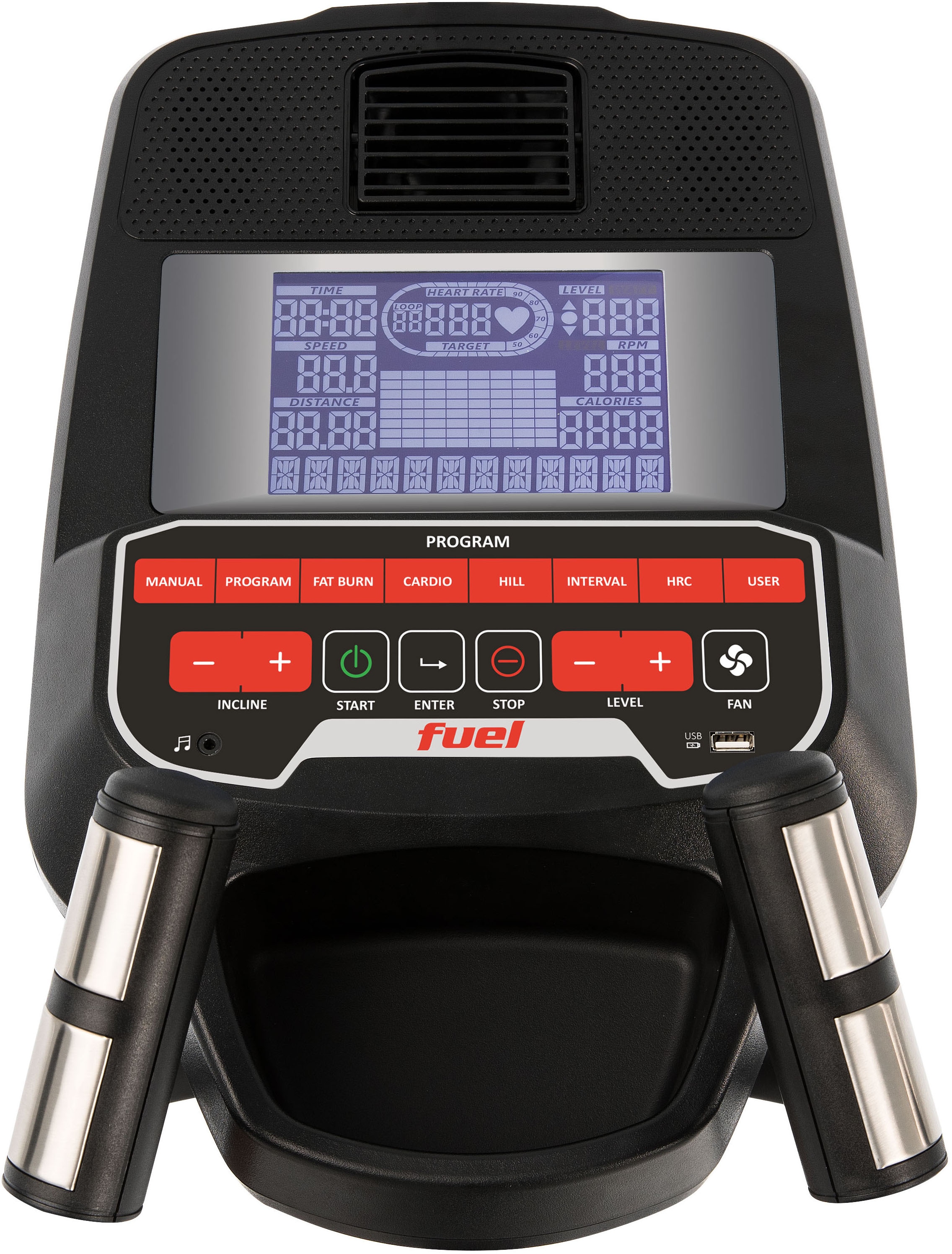 Fuel Fitness Crosstrainer »EC600 Crosstrainer mit Steigung« 150 kg max. Benutzergewicht, 32 Widerstandsstufen