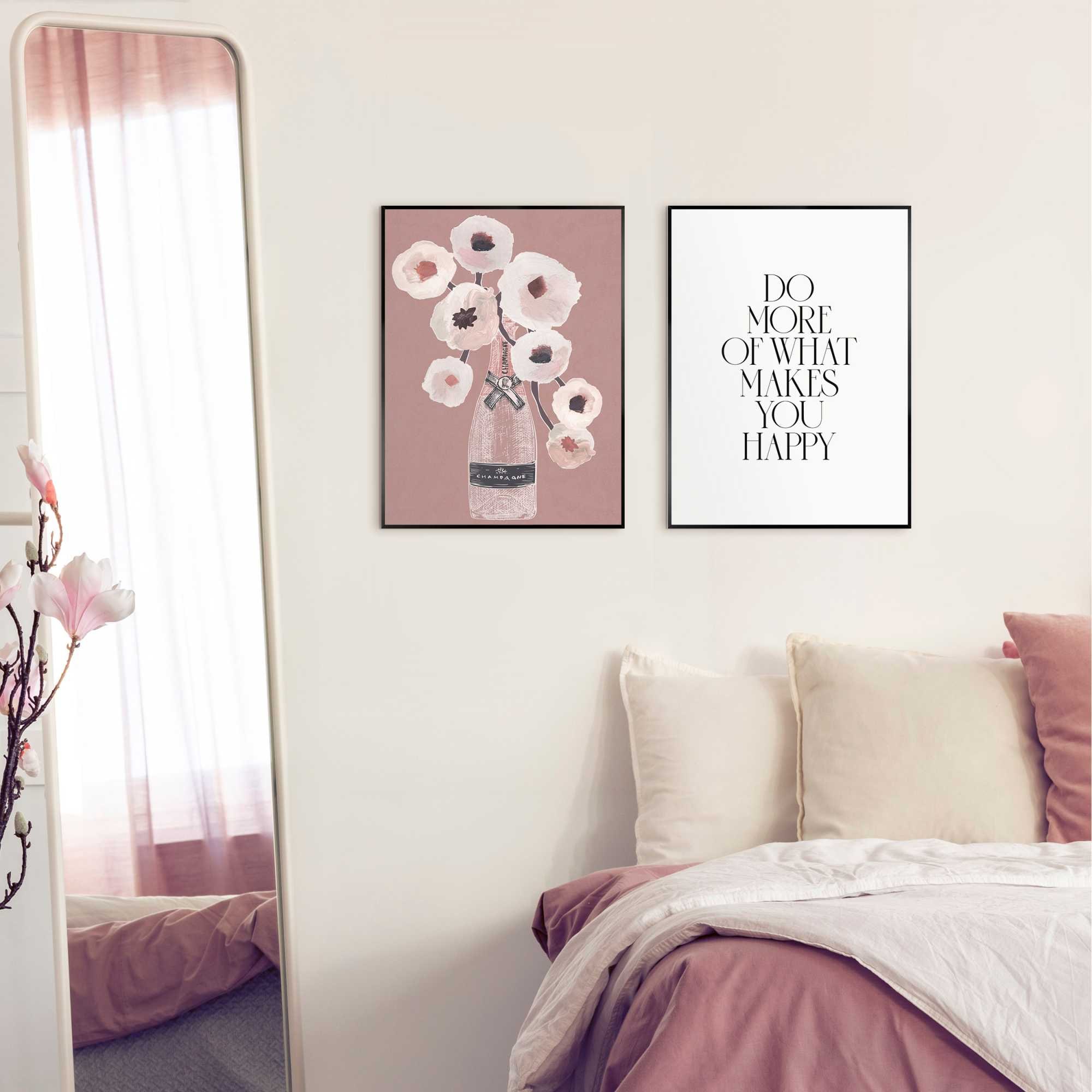 Reinders! Poster »Happiness Flowers« Wohnzimmer - Blumen - Pfingstrosen - Braun - MDF - Abstrakt - 30x40 cm