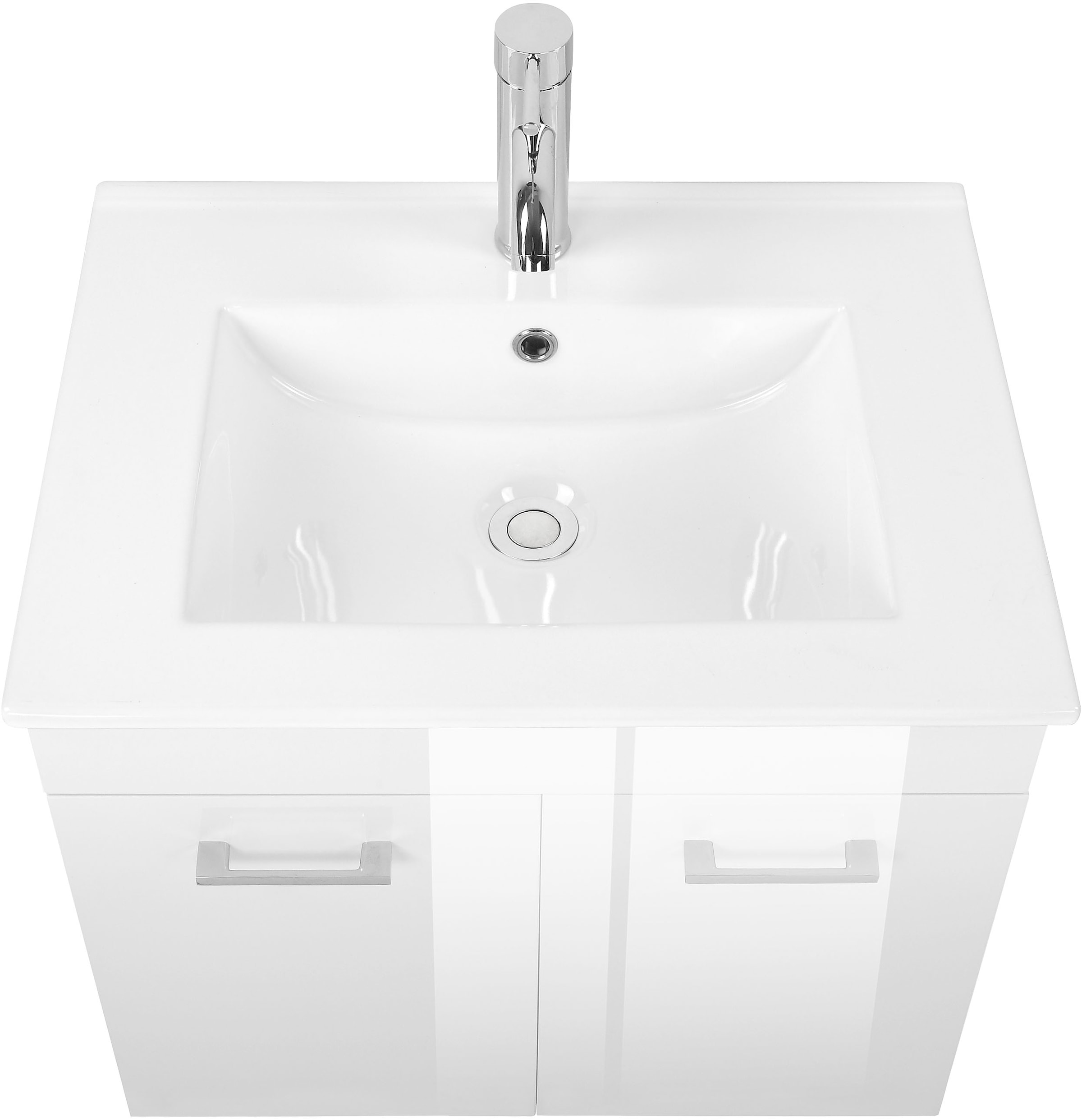 welltime Table de lavage »Florenz, Breite 60cm, 2 Tür, 2 Fächer, MDF-Front« Komplett-Set,  Waschplatz mit 2 Türen,in verschiedenen Farben erhältlich, Badmöbel