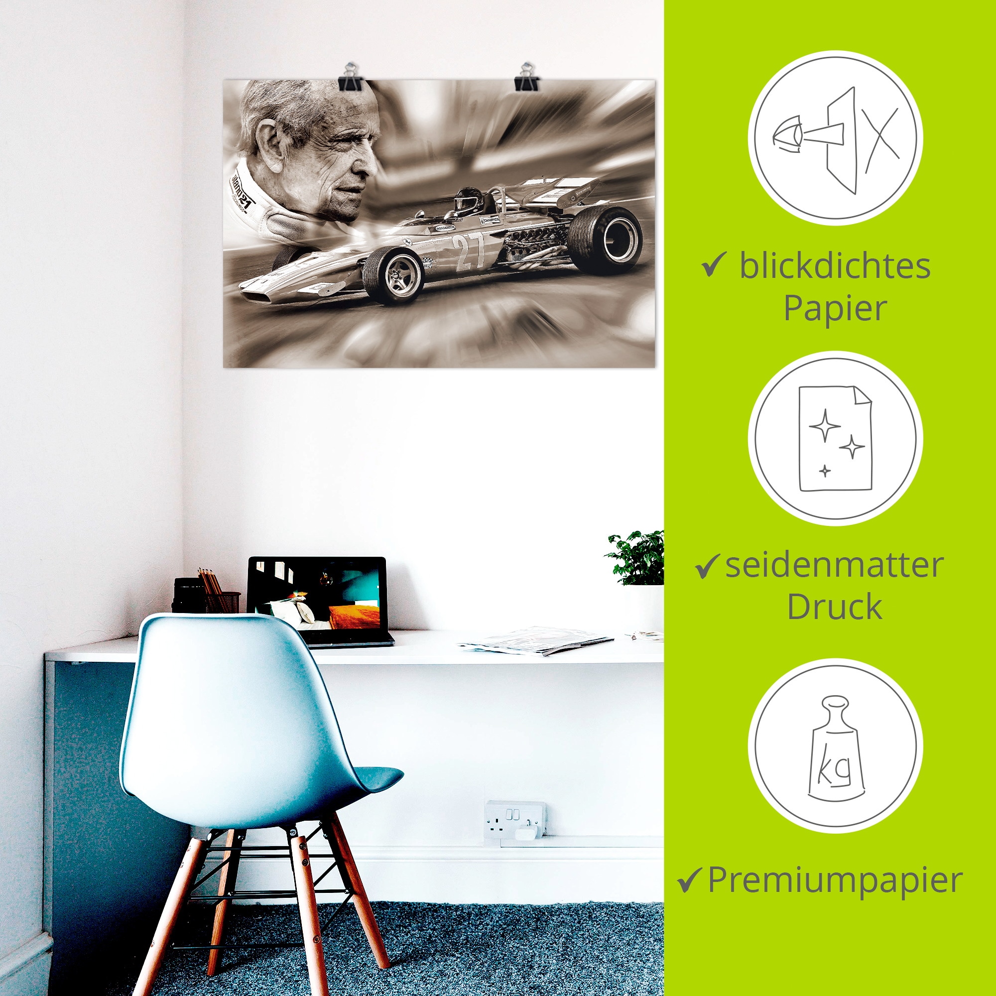 Artland Fresque murale »Die belgische Legende Jacky Ickx« 1 cuis tlg. als Alubild, Leinwandbild, Poster, Wandaufkleber in verschied. Grössen