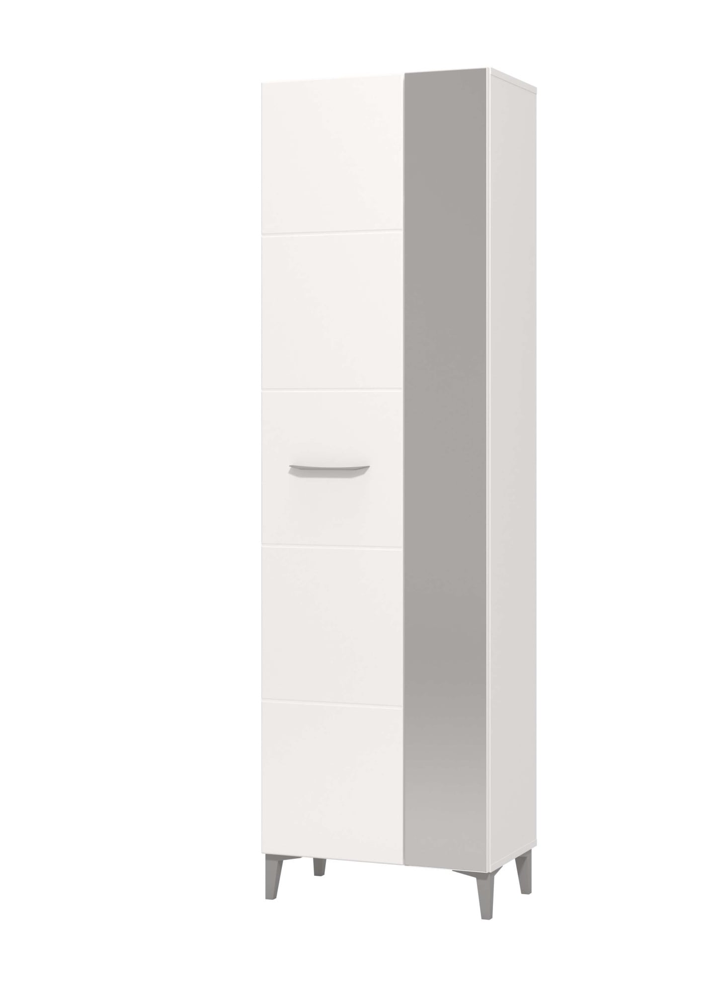 INOSIGN Garderobenschrank »Belfort, Kleiderschrank, Stauraumschrank, Flurschrank, Höhe 195 cm«, in Opaque Weiss mit MDF-beschichtet Fronten, mit Spiegel