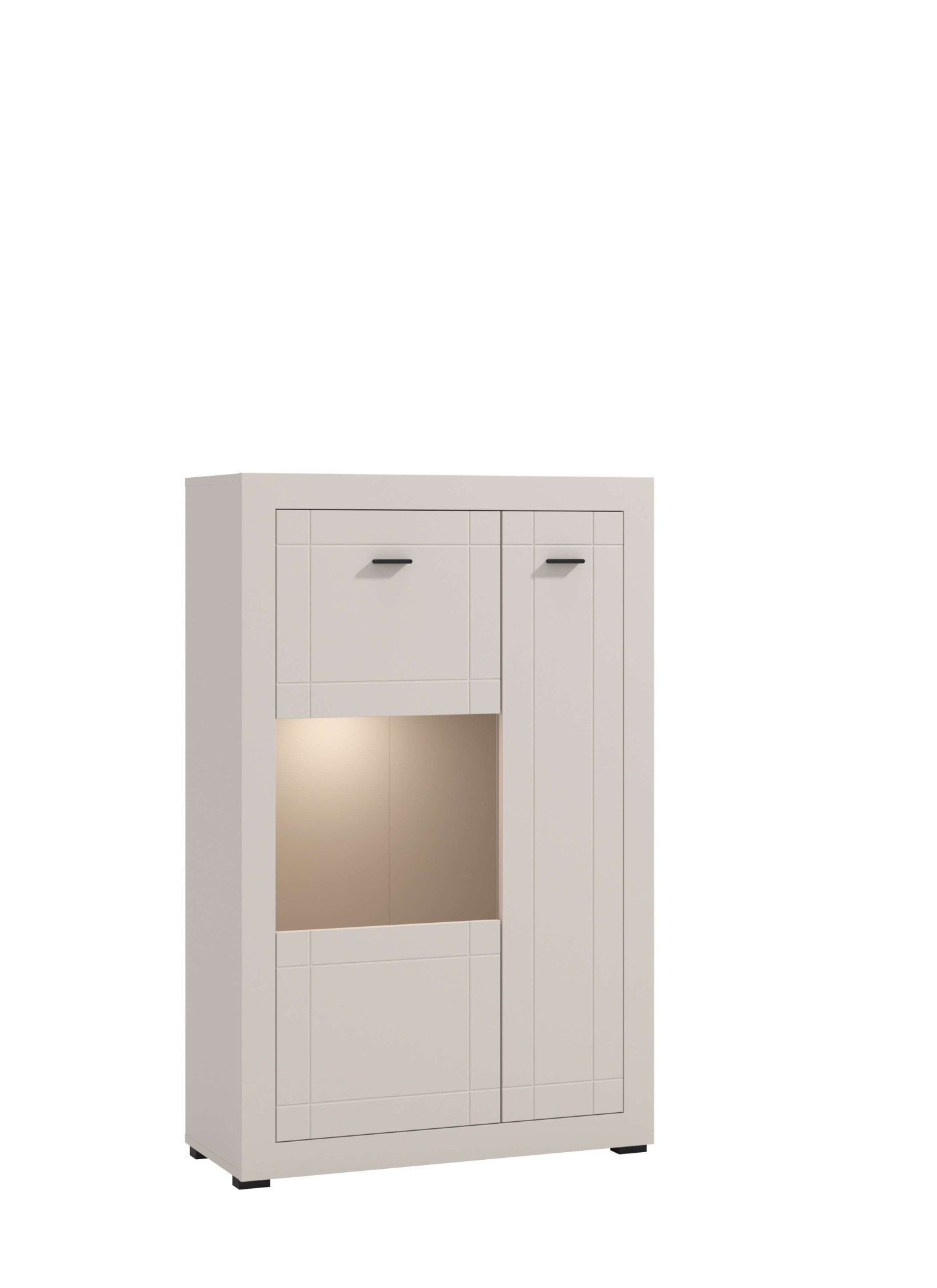 Home affaire Highboard »Warwick, Hochkommode, Vitrine, Glasvitrine, Kombi-Highboard« Modernes Highboard: Kaschmir-Dekor, 2 Türen, Heissfolienprägung