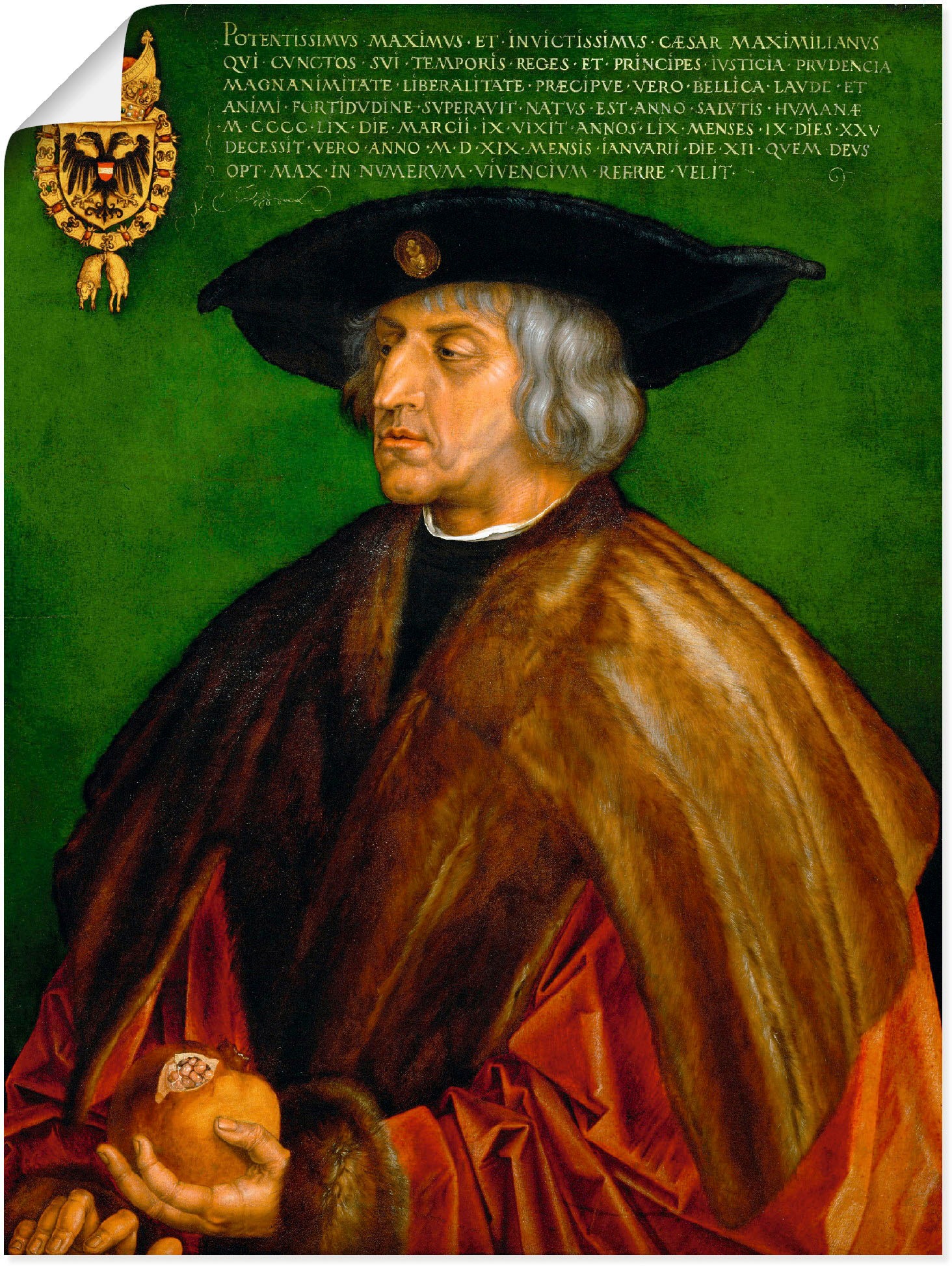 Image of Artland Wandbild »Kaiser Maximilian I. 1519.«, Menschen, (1 St.), in vielen Grössen & Produktarten -Leinwandbild, Poster, Wandaufkleber / Wandtattoo auch für Badezimmer geeignet bei Ackermann Versand Schweiz