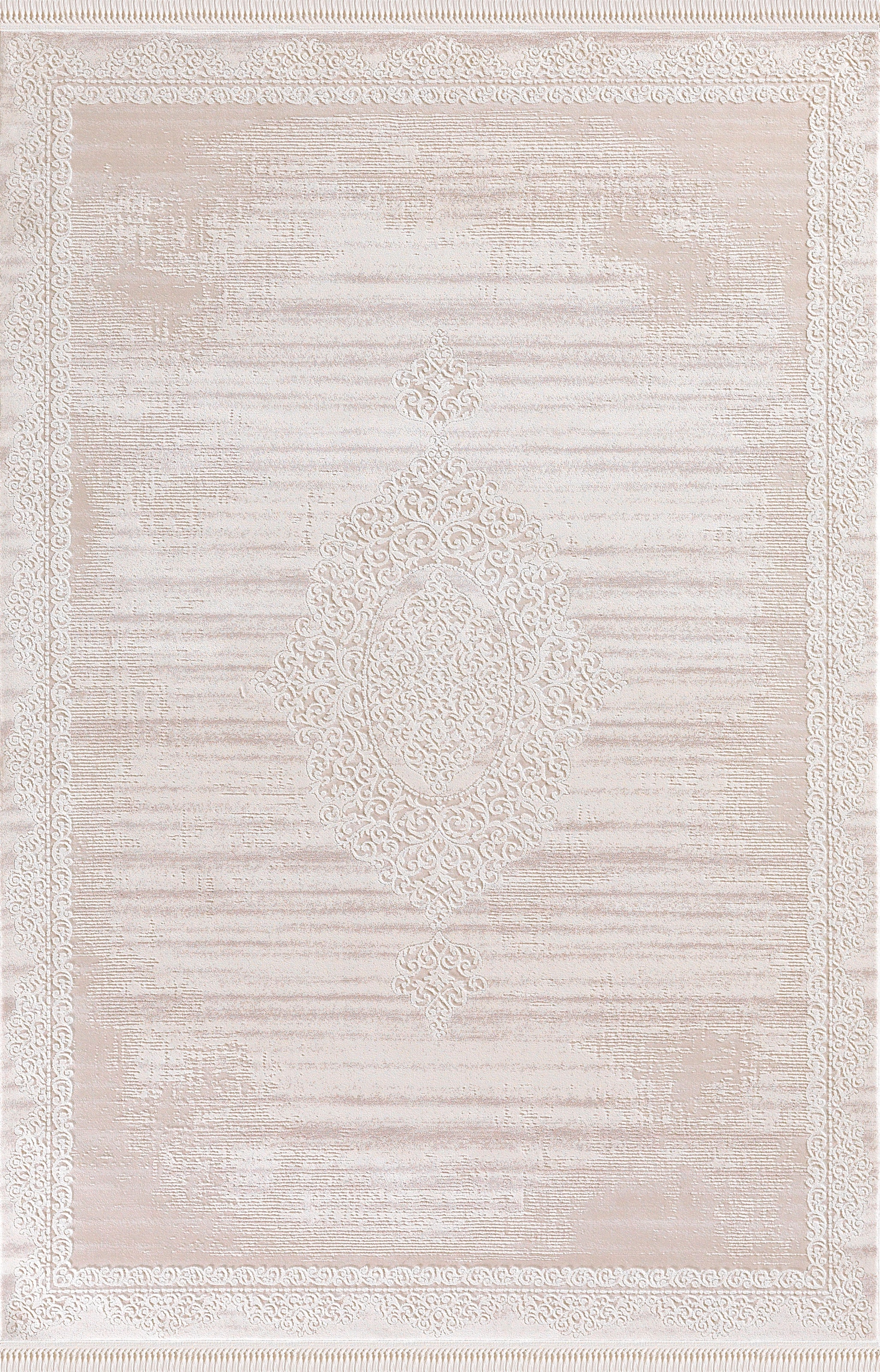 merinos Teppich »Rodin 19770«, rechteckig, 10 mm Höhe, Vintage, Orient, Kurzflor mit Fransen