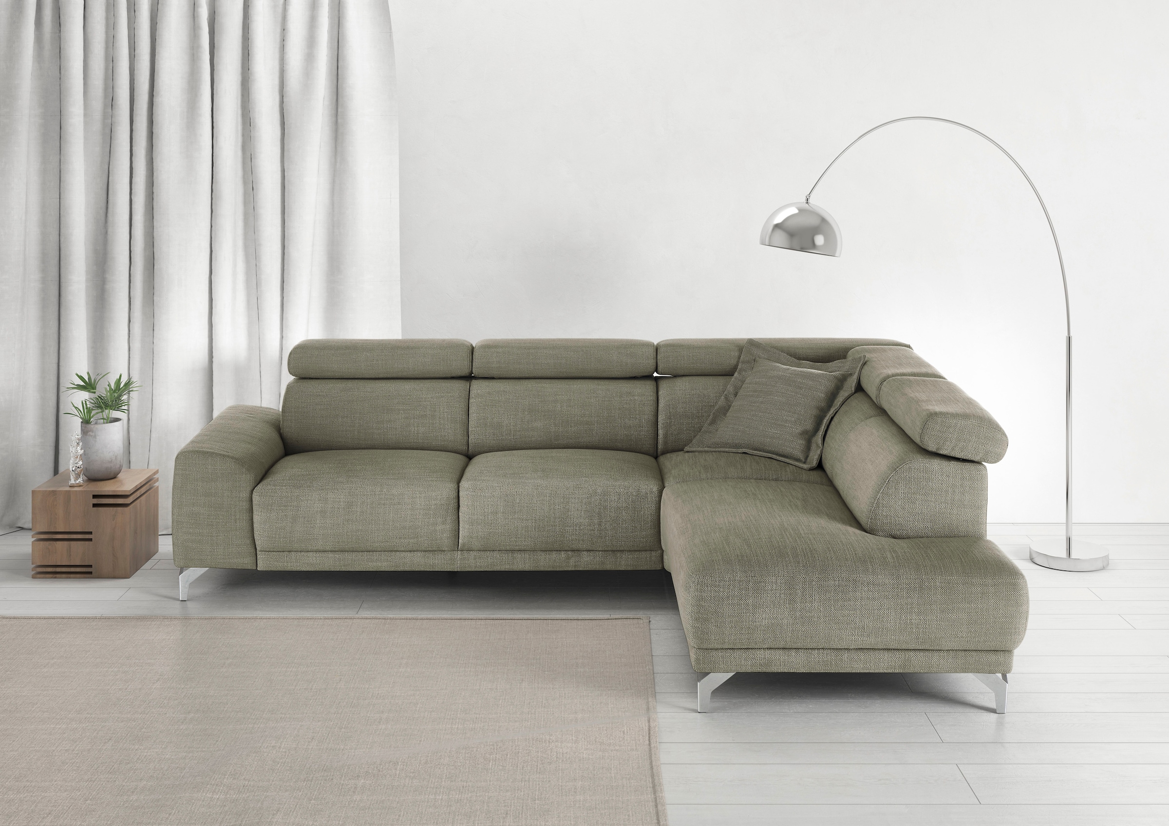 Image of 3C Candy Ecksofa "Greve Sofa immer mit manuelle Kopfteilverstellungen, modern, elegant" wahlweise motorischer Sitzvorzug, bequem und zeitlos, L-Form