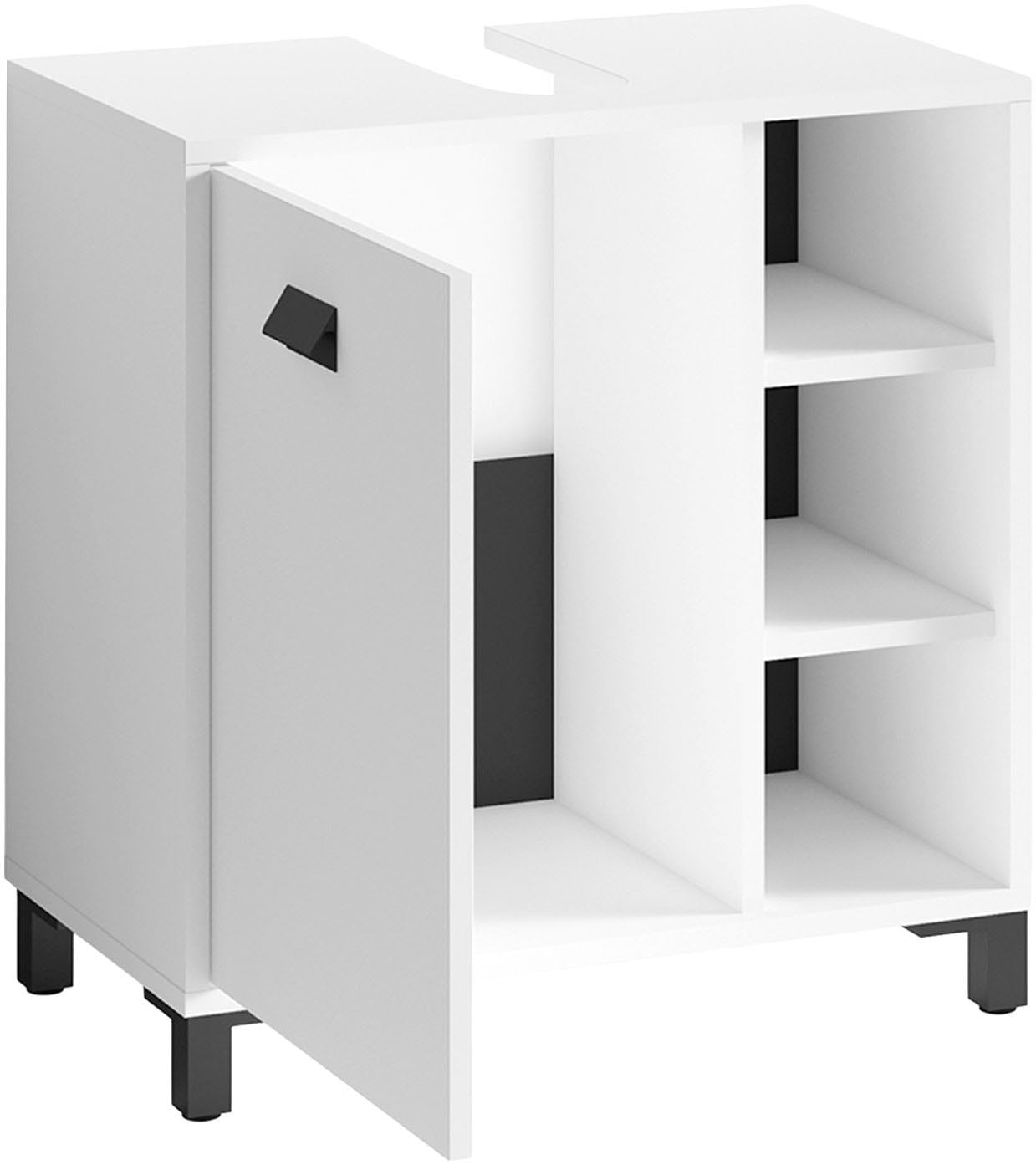 byLIVING Waschbeckenunterschrank »Wellness« 1 Stk. tlg. 60cm Waschbeckenunterschrank mit Metallgriff und viel Stauraum.