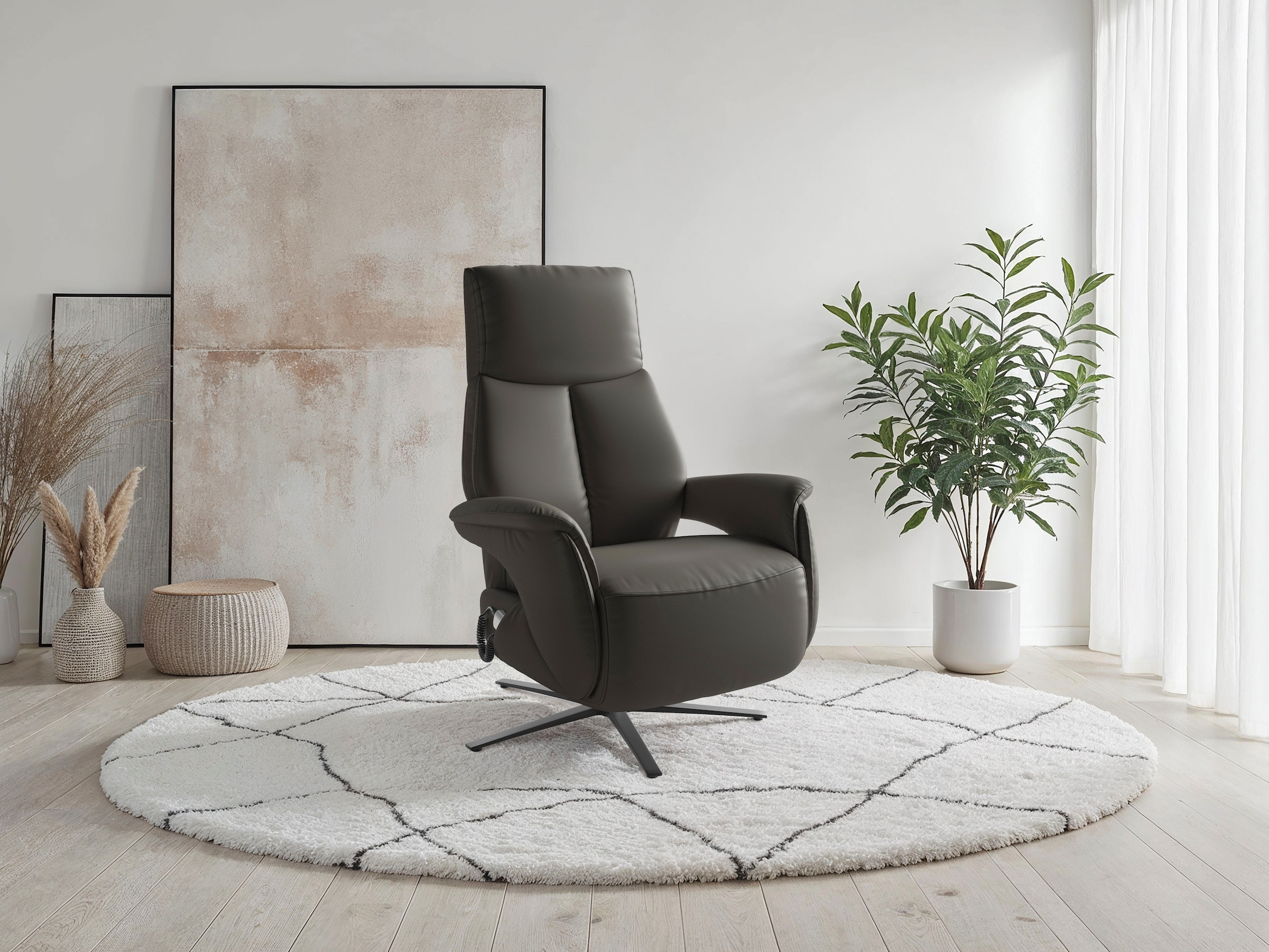 Image of sit&more TV-Sessel "Lazy mit Kopfteilverstellung & Drehfunktion, weitere Funktionen" Ergonomie L: elektr. Fussstütze, Rückenlehne & Aufstehhilfe, Herz-Waage