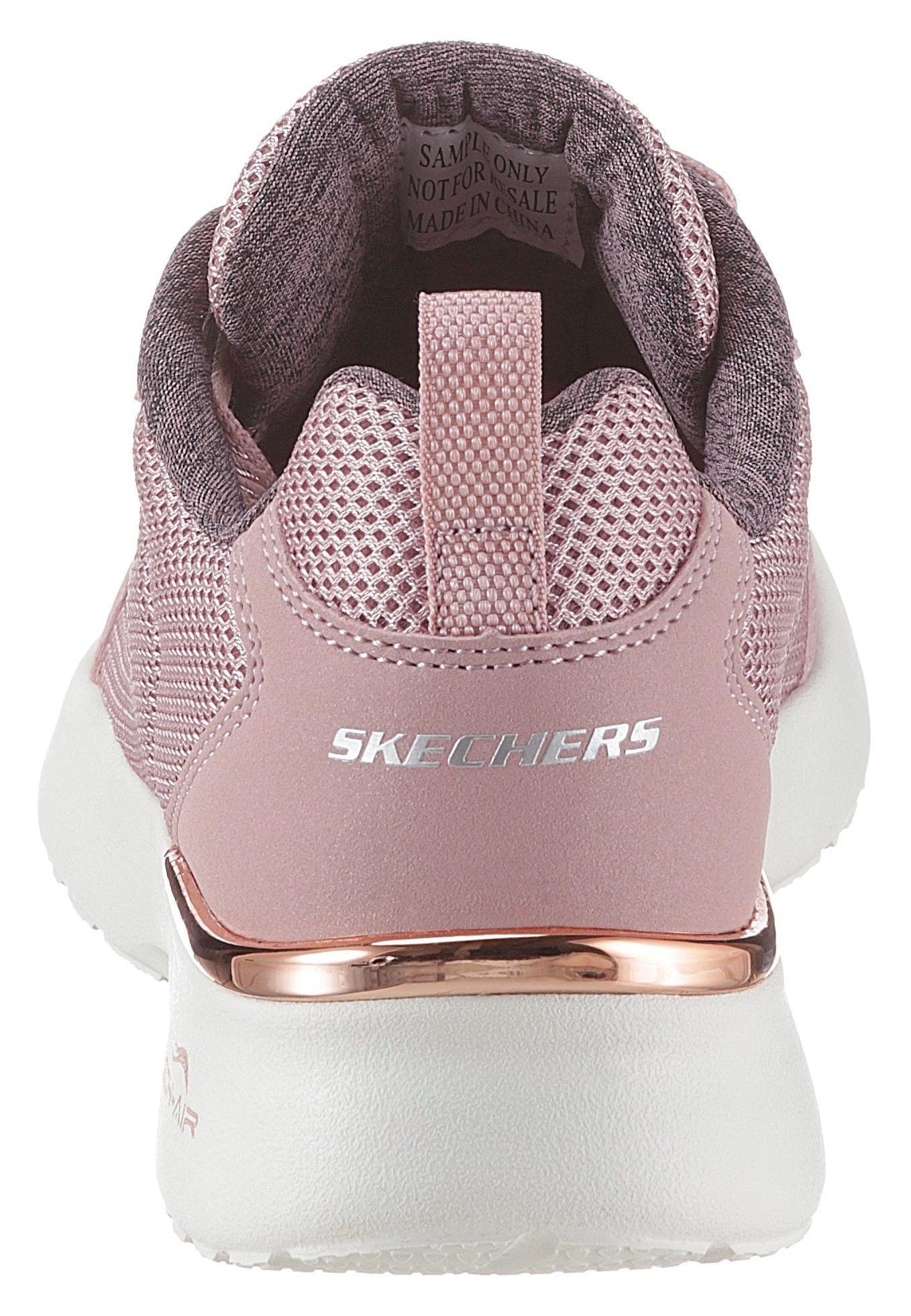 Skechers Sneaker »Skech-Air Dynamight - Fast Brake«, Metallic-Element an der Ferse, Freizeitschuh, Halbschuh, Schnürschuh