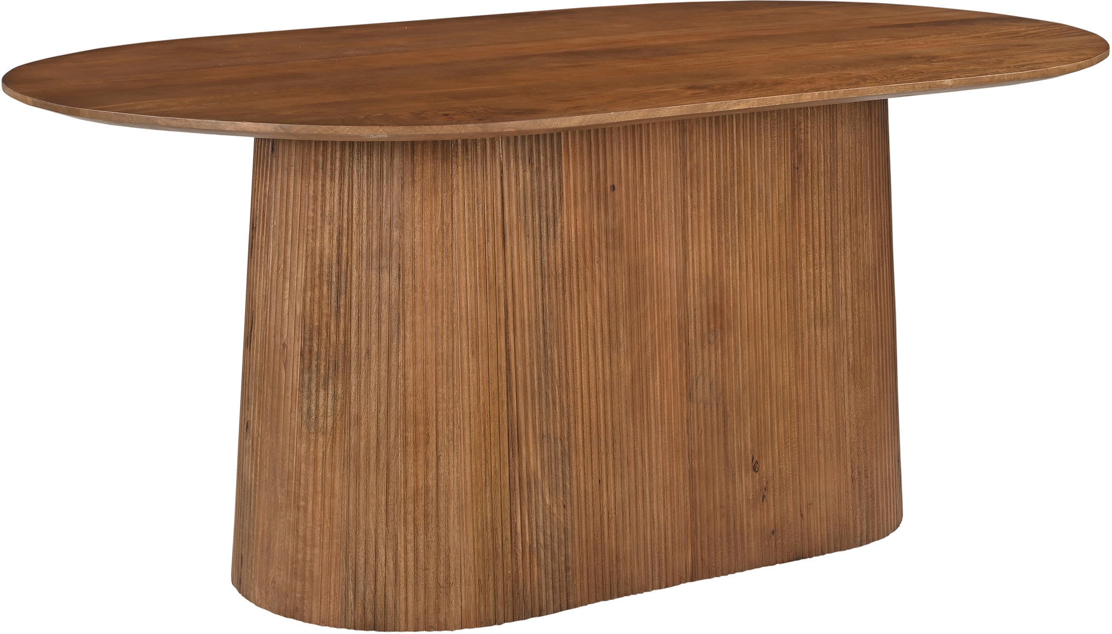 SIT Konsolentisch »Mumbai oval aus massivem Mangoholz mit Lamellen-Sockel« Ovale 140-cm-Platte trifft auf modernes Lamellendesign