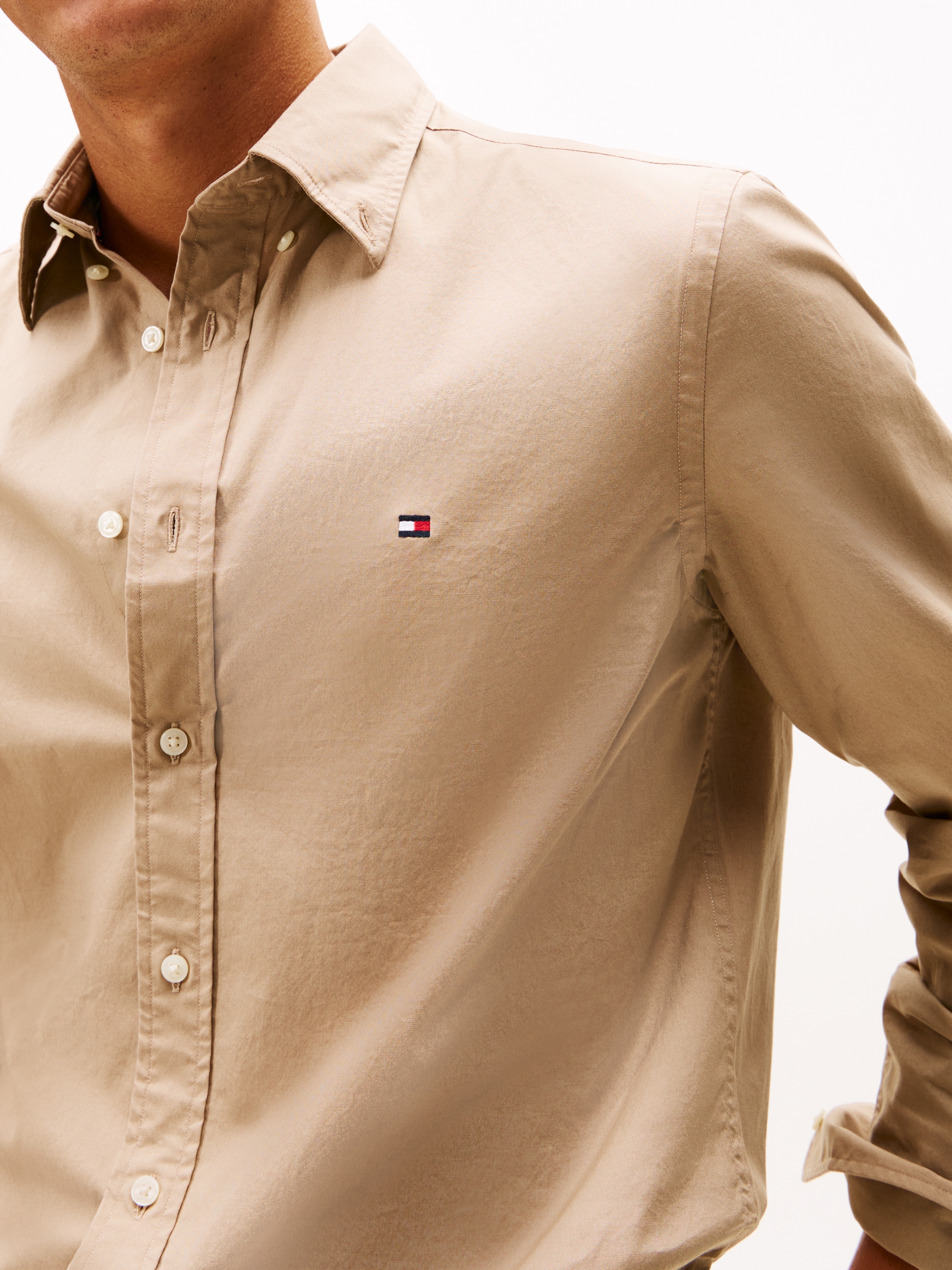 Tommy Hilfiger Chemise d'affaires »FLEX POPLIN SOLID« Coupe droite coton extensible