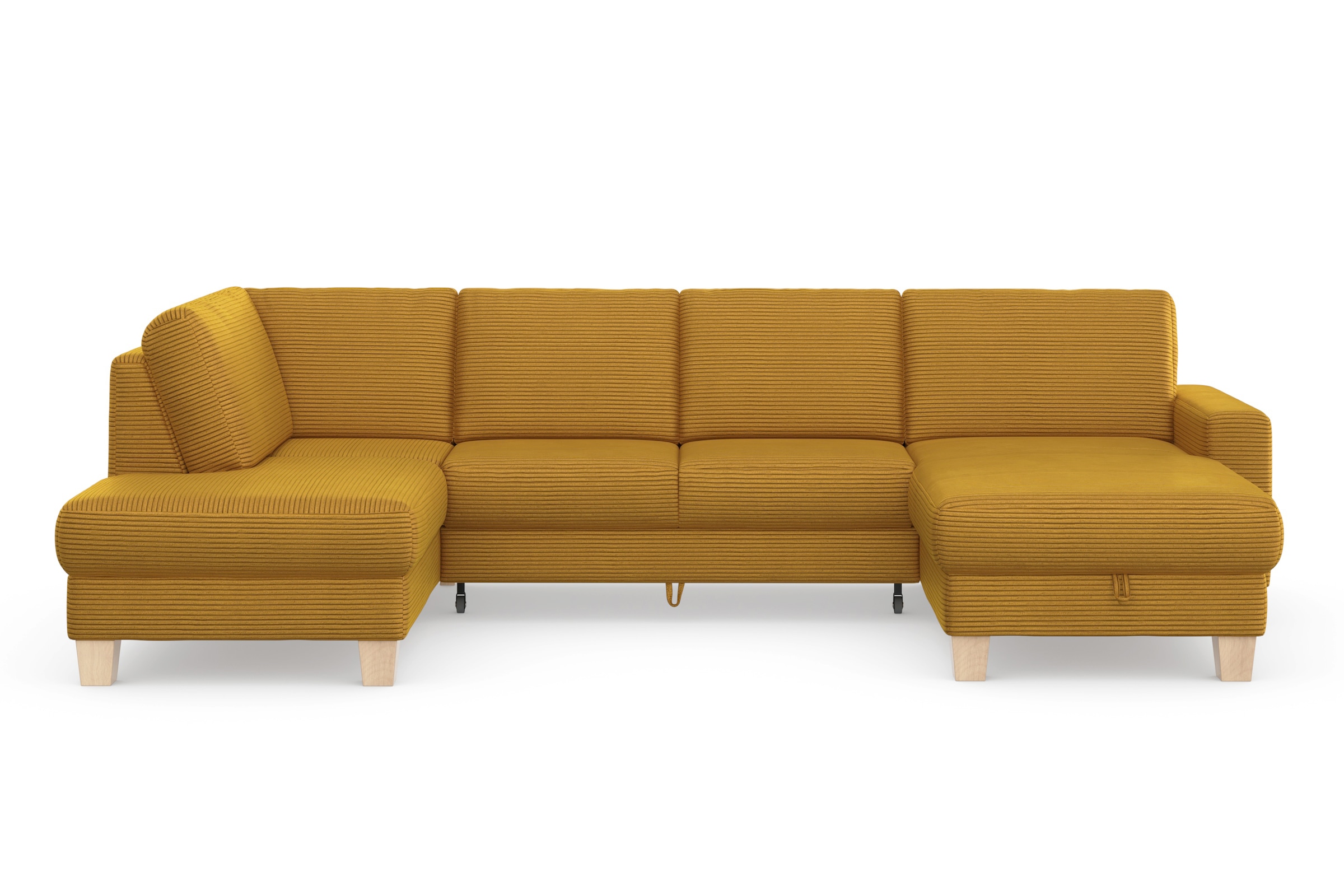 Home affaire Wohnlandschaft »Summer U-Form«, mit oder ohne Bettfunktion und Bettkasten, Cord-Bezug