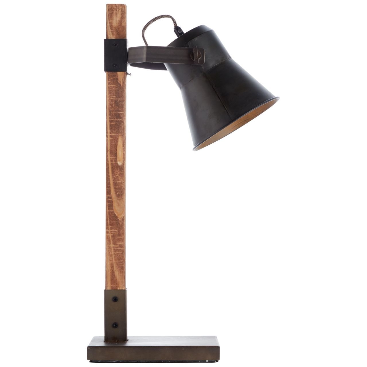 Brilliant Tischleuchte »Plow« E27 1 Stk. Tischlampe schwarz stahl/holz
