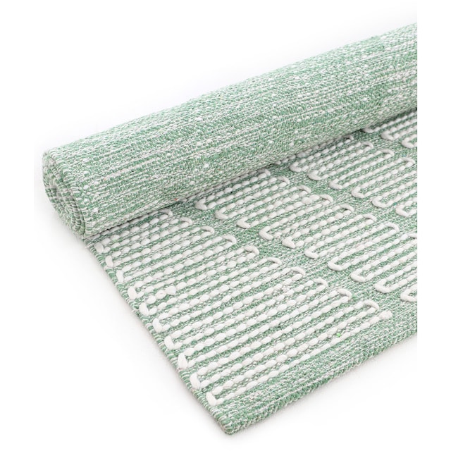 carpetfine Teppich »Kelim Durry«, rechteckig, Handweb, geometrisch, Hoch-Tief  Effekt, handgewebt, reine Baumwolle günstig kaufen