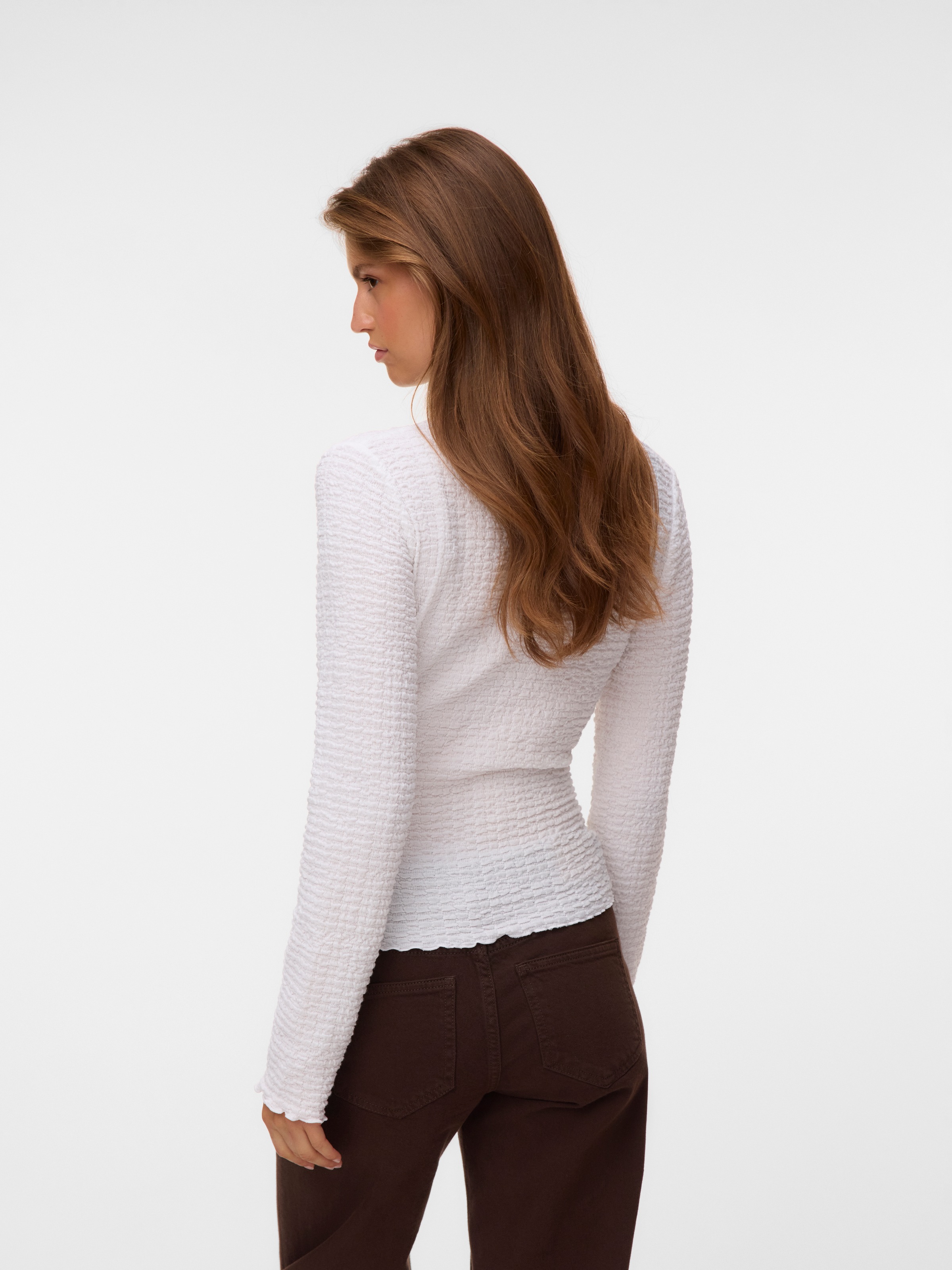Vero Moda T-shirt à manches longues »VMZIA LS FUNNEL NECK TOP JRS NOOS« mélange coton, coupe régulière