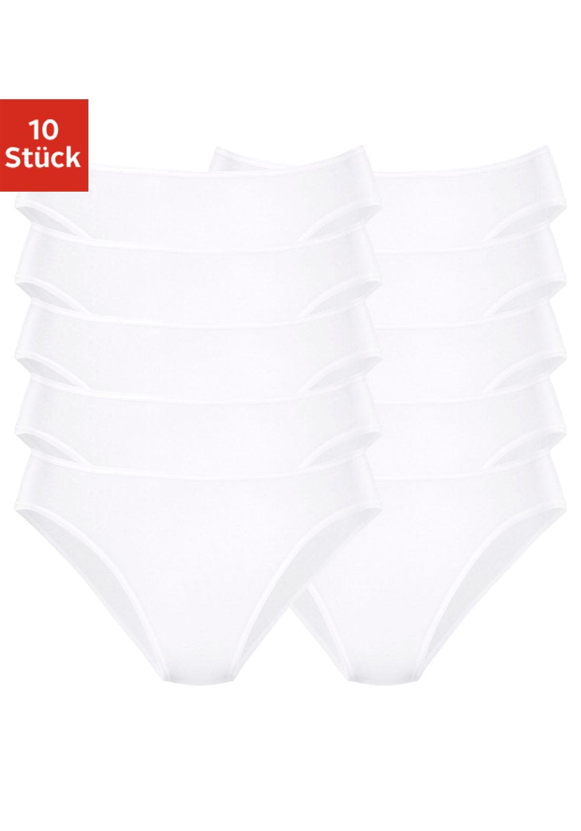 petite fleur Bikinislip, (Packung, 10 St.), aus elastischer Baumwolle