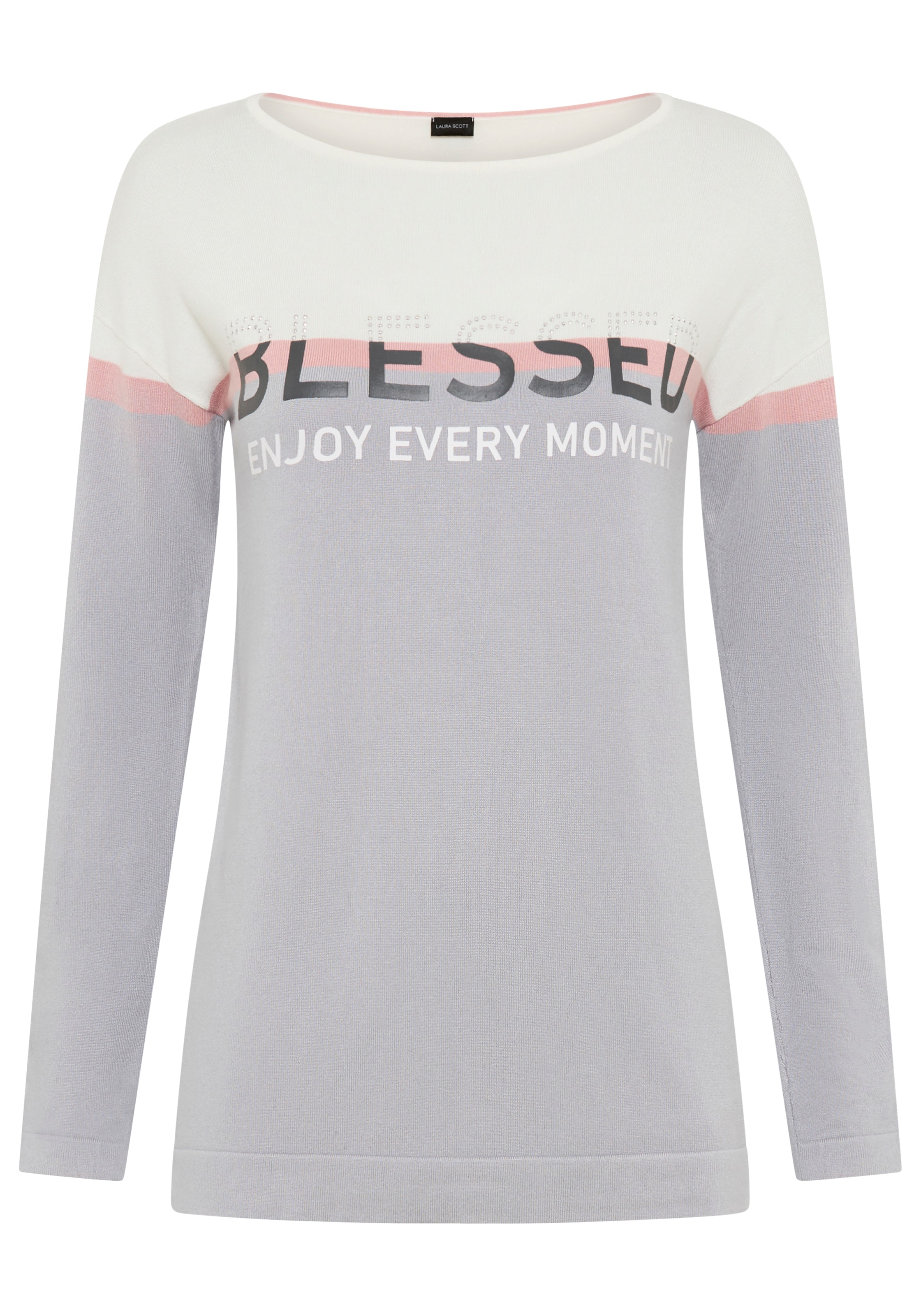 Laura Scott Strickpullover, mit dezent glitzerndem Print - NEUE KOLLEKTION