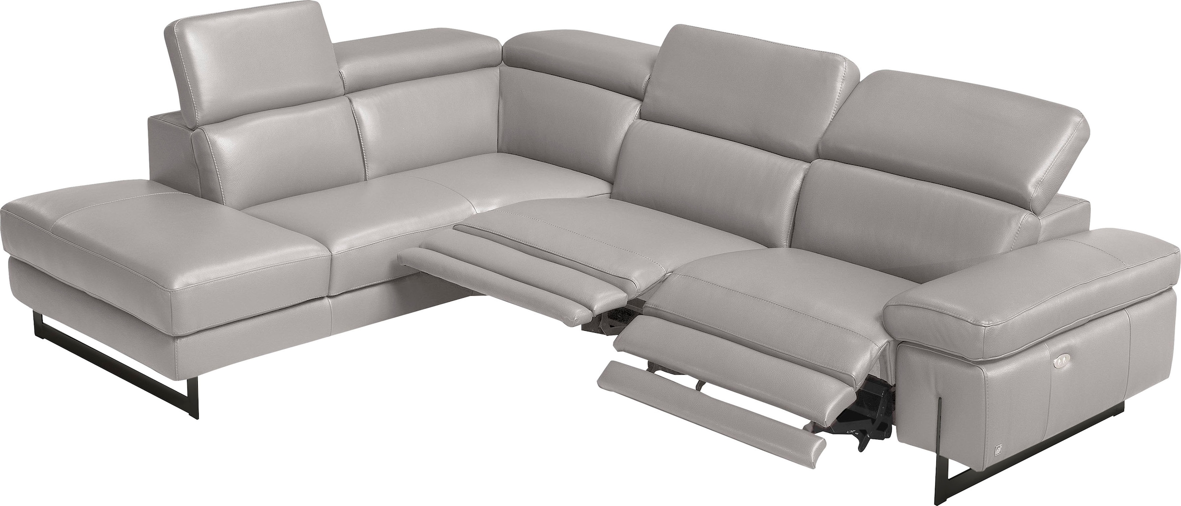 Image of Egoitaliano Ecksofa "Candice, elegant, edel und bequem, erstklassiger Sitzkomfort, L-Form" inkl. 2 elektrischer Relaxfunktionen, Bedienung über Taste an Armlehne