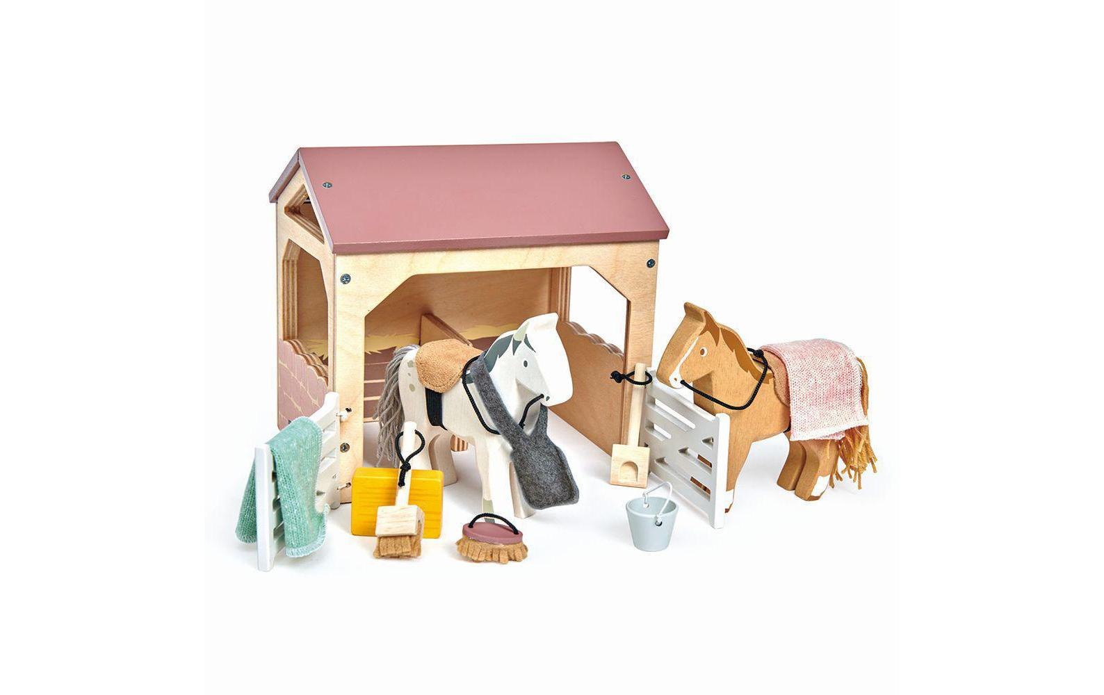Image of Tender Leaf Toys Puppen Spielcenter »Puppenhausmöbel Pferdestall-Set« bei Ackermann Versand Schweiz