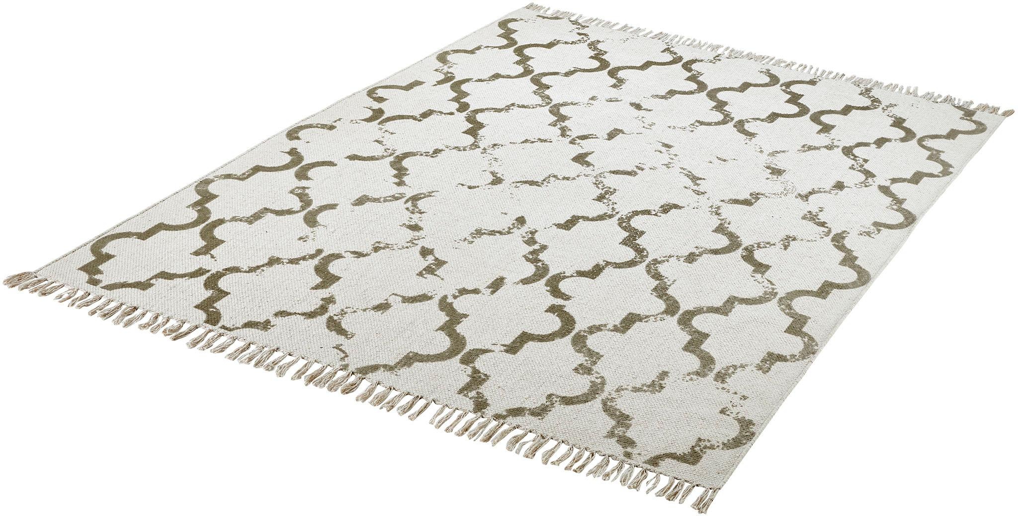 Image of Obsession Teppich »My Stockholm 341«, rechteckig, 10 mm Höhe, Handweb Teppich, Flachgewebe, Vintage Design, reine Baumwolle, handgewebt, mit Fransen, ideal im Wohnzimmer & Schlafzimmer bei Ackermann Versand Schweiz