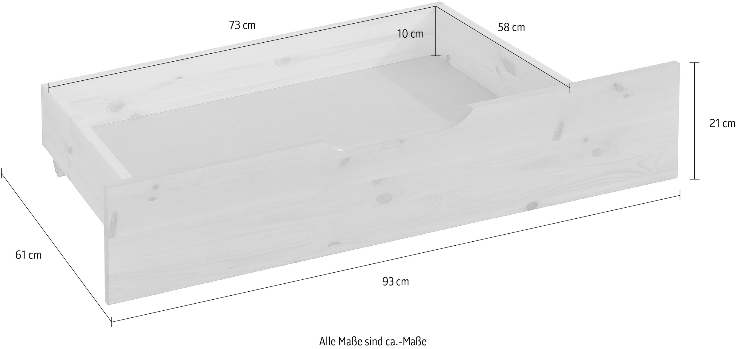 Home affaire Schublade »FINJA Zoll«, zertifiziertes Massivholz, 2-teiliges Set