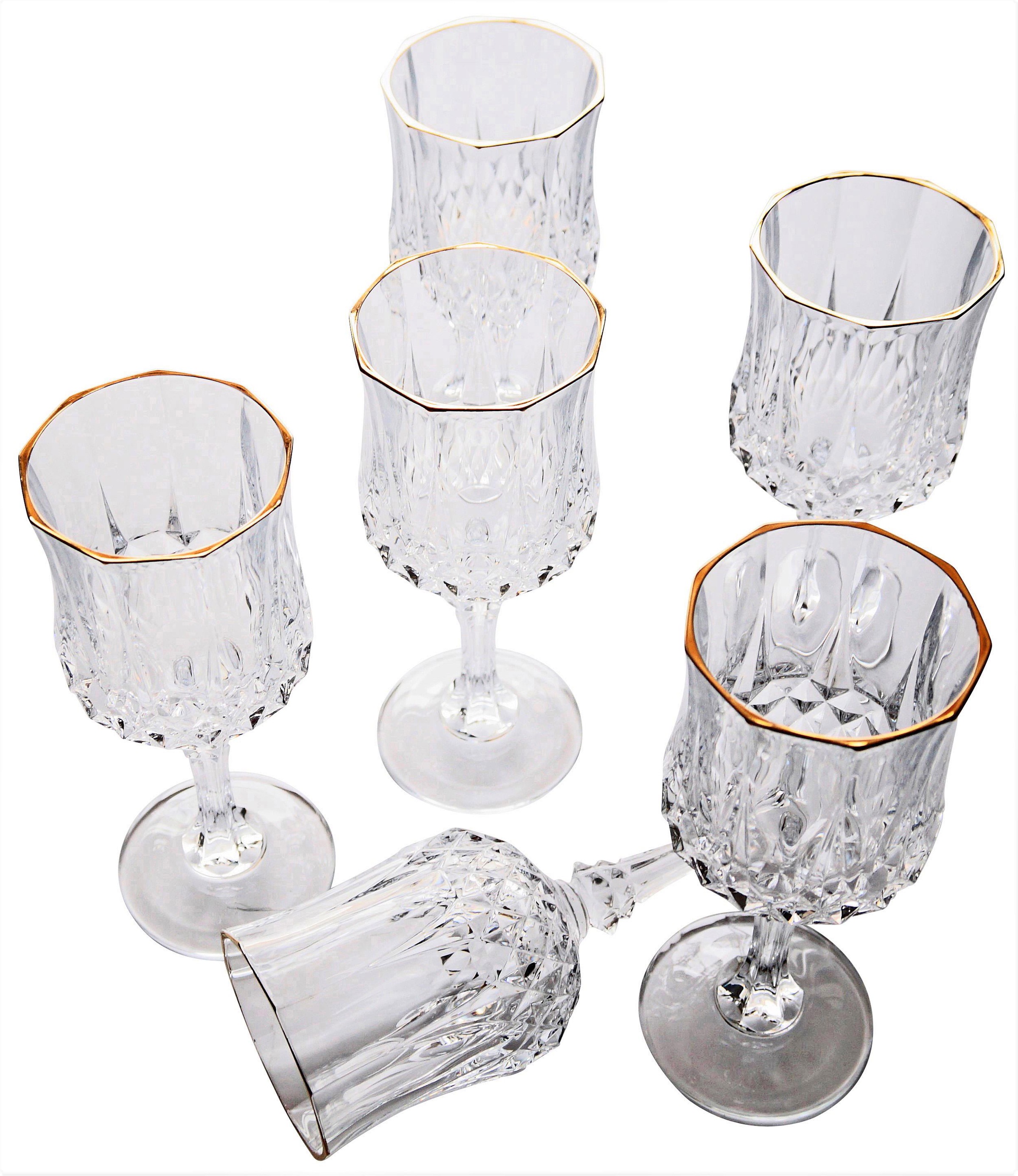 Weissweinglas "Goldfarbenen Line" (6-tlg.)
