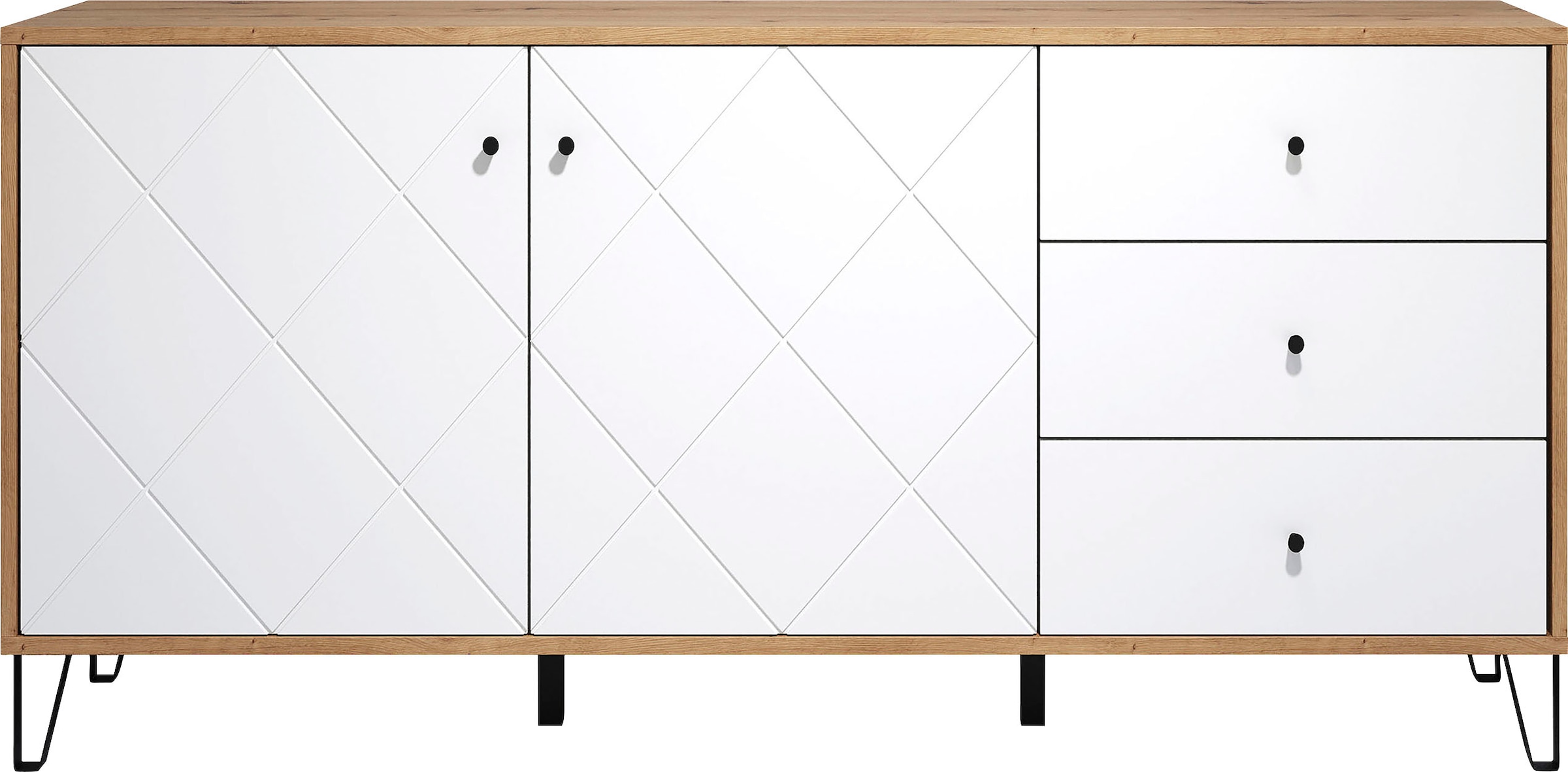 Home affaire Sideboard »Tarragona« Sideboard, 2 Türen, 3 Schubkasten & Soft-Close - (B/T/H) 183/40/76 cm