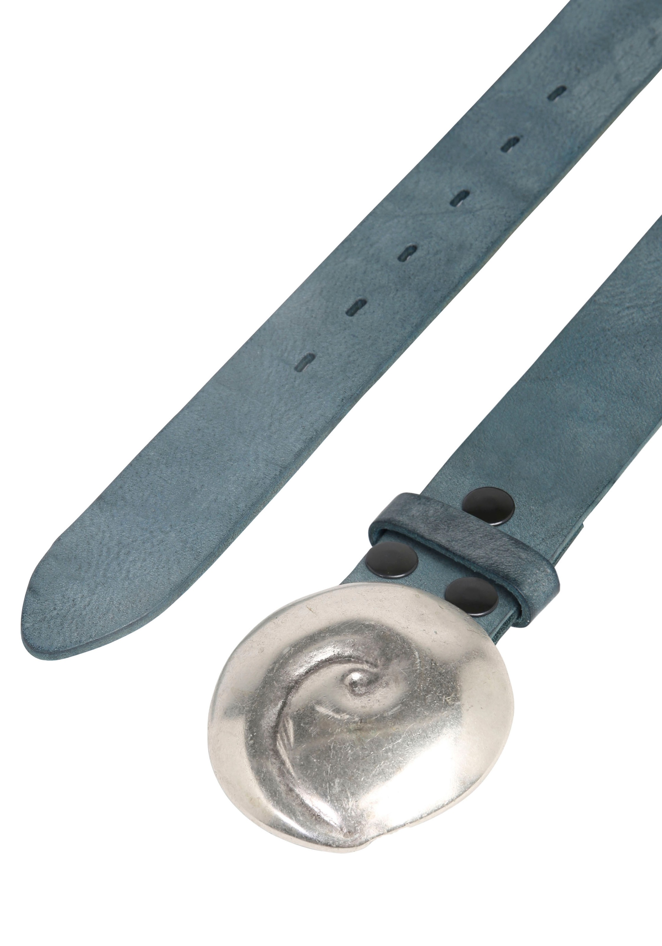 RETTUNGSRING by showroom 019° Ledergürtel mit austauschbarer Schliesse »Muschel Rund Silber«