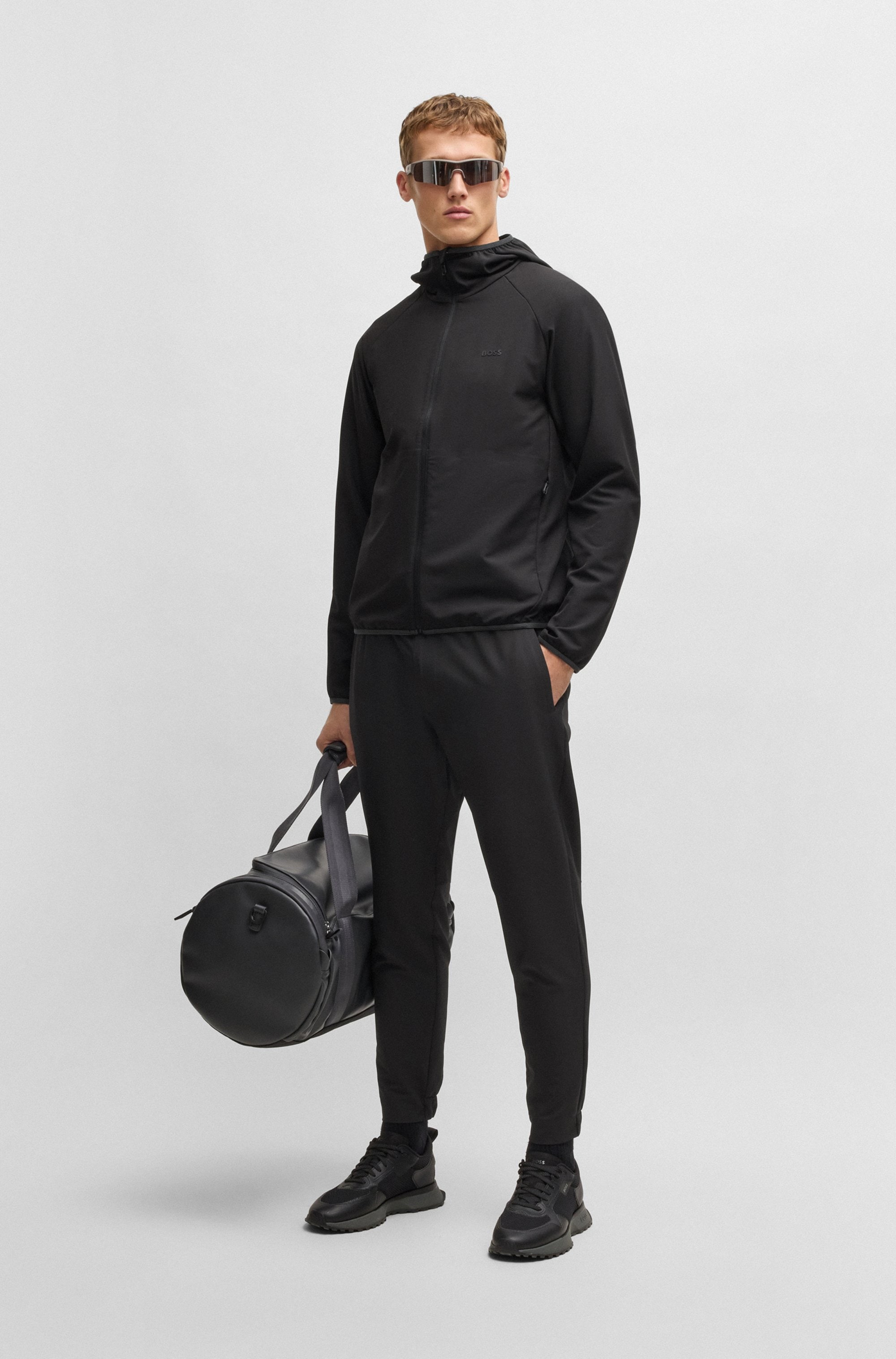 BOSS GREEN Funktionsjacke »L Commuter«, mit Kapuze, mit gummiertem Markenlabel