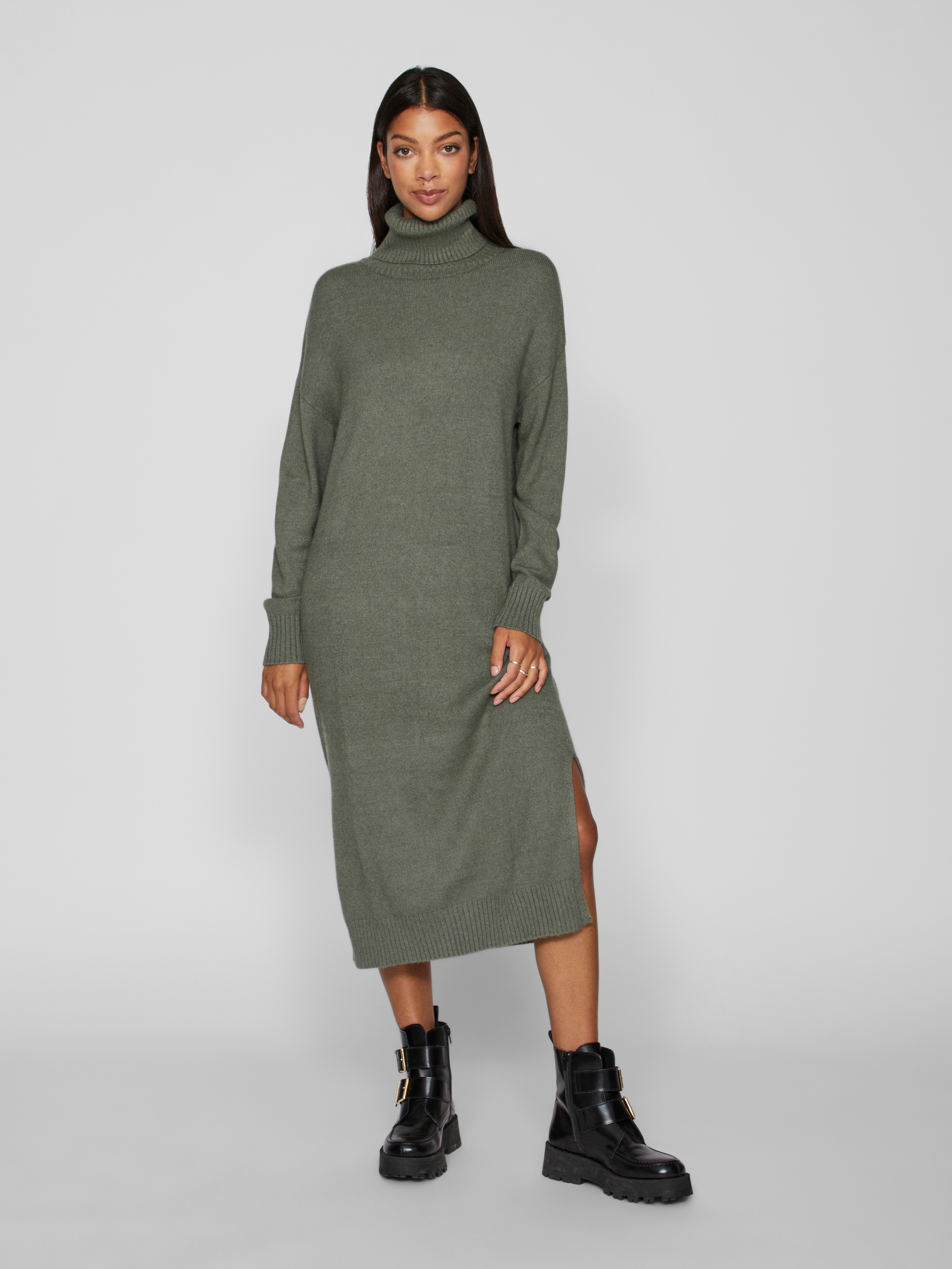 Image of Vila Strickkleid "VIRIL ROLL NECK L/S MIDI DRESS - NOOS"