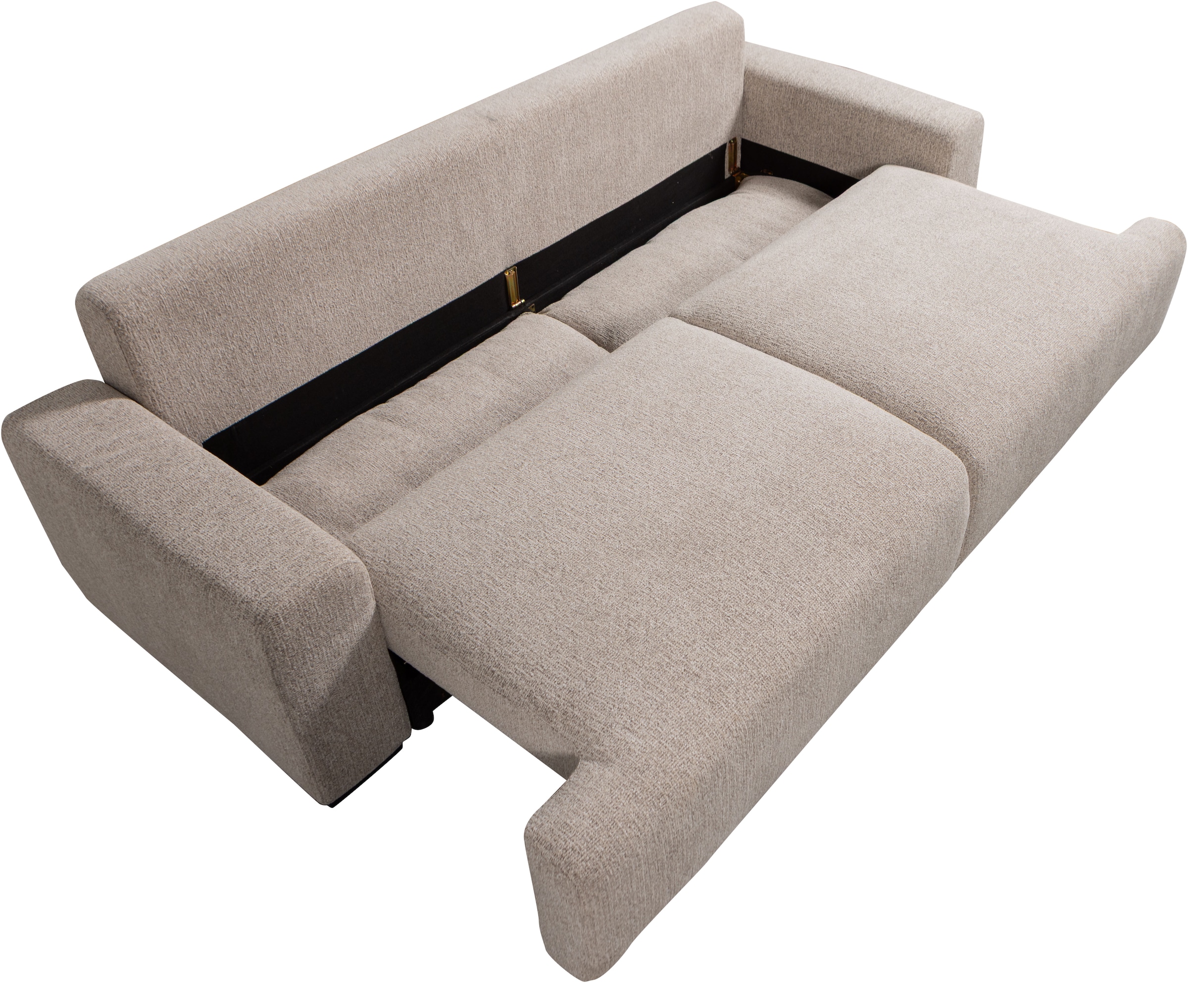 WOOOD Schlafsofa »Night & Day Melange-Webstoff mit Schlaffunktion, H85 x B239 x T107 cm« Schlafbreite 190 cm, Sehr hohe Verschleissfestigkeit, Pfleiglicht
