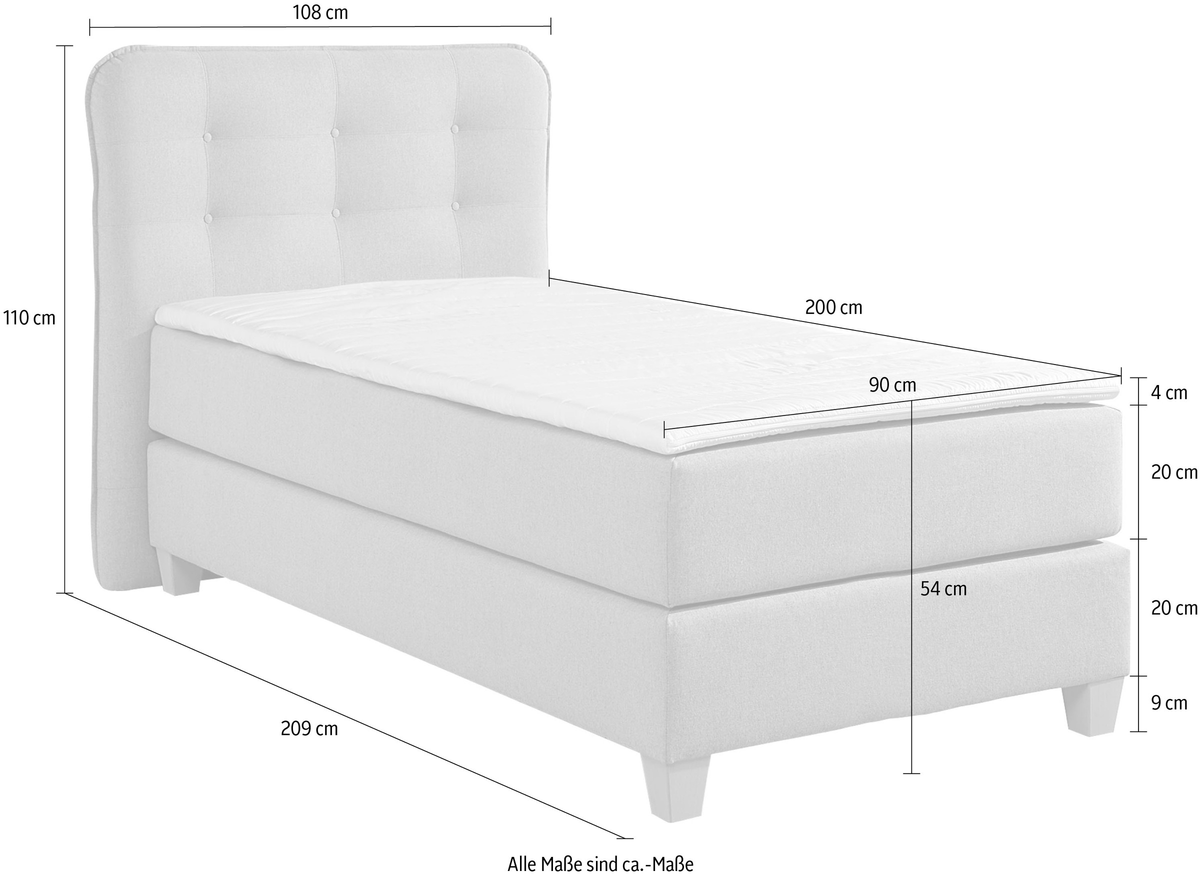 Home affaire Boxspringbett inklusive Komfortschaum-Topper