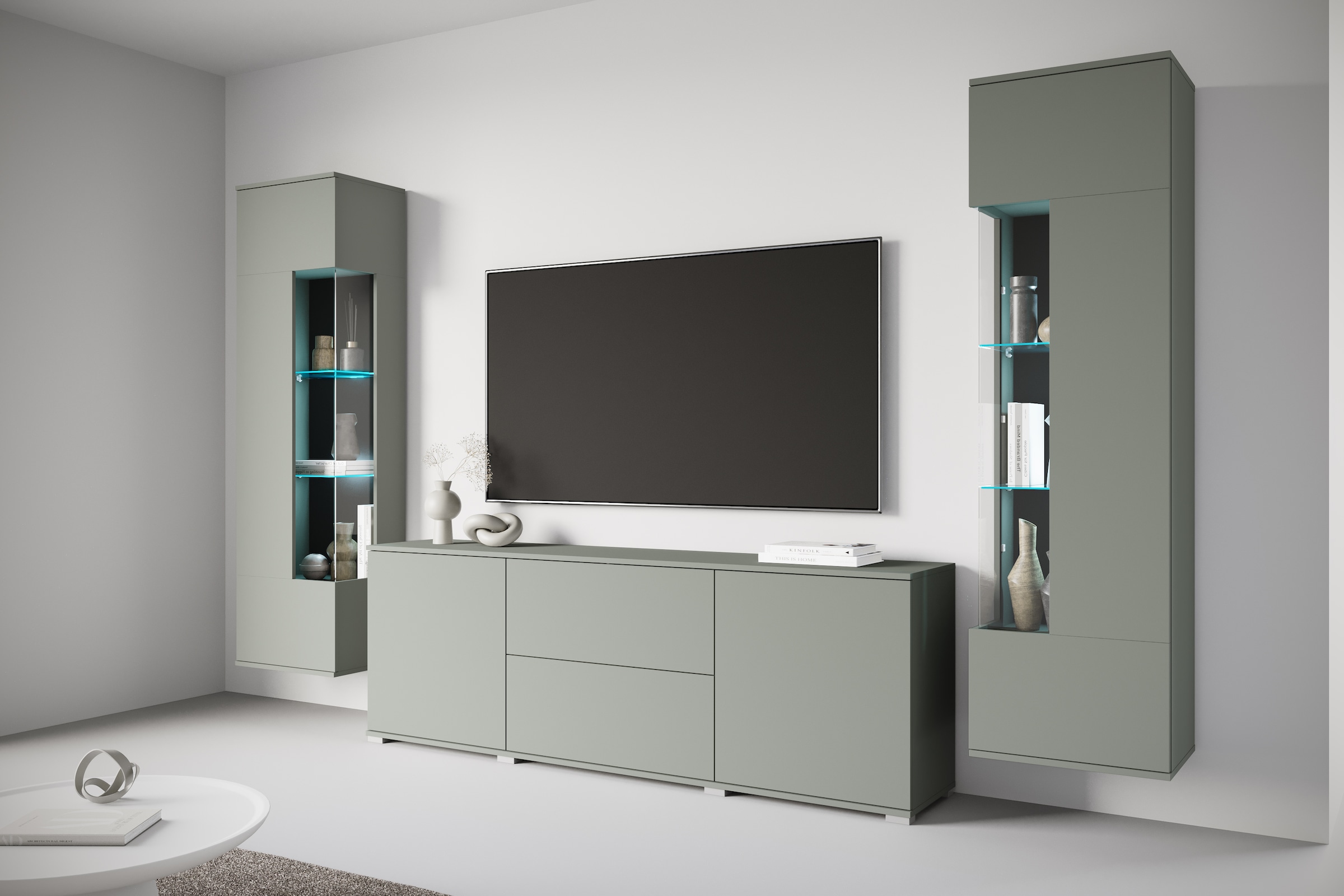 GOODproduct Wohnwand »KENIA« Komplett-Set, 3 Stk. tlg.