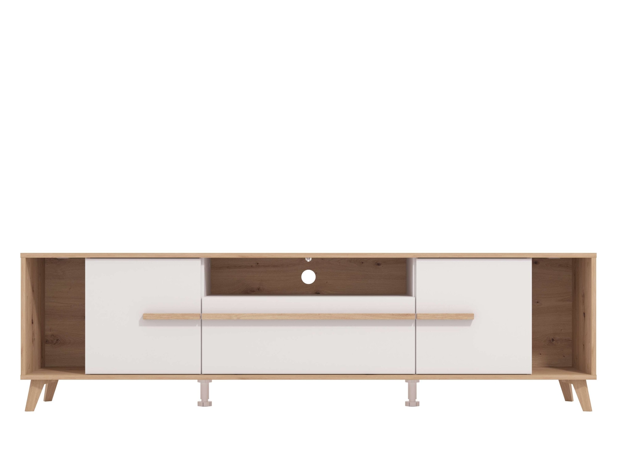INOSIGN Lowboard »Orleans, TV-Lowboard, TV-Schrank, TV-Ständer, Breite 190 cm«, Kommode, Opaque Weiss/Artisan Eiche Dekor,modernes und elegantes Design