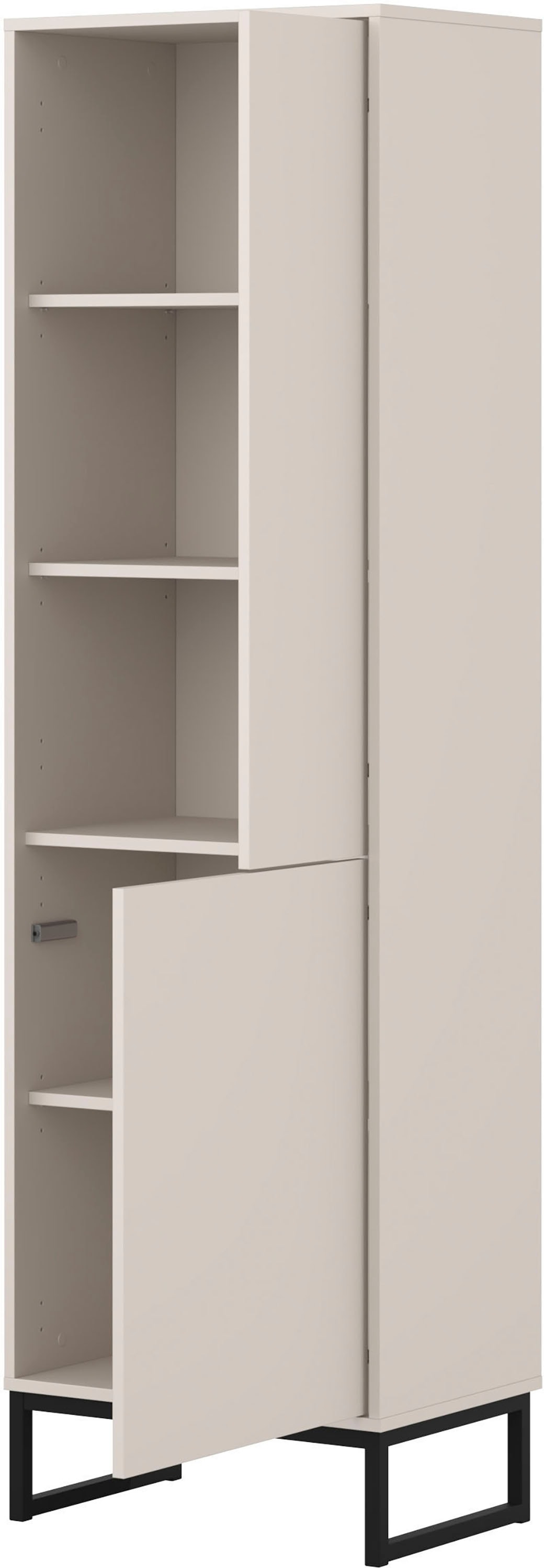 GOODproduct Vitrine »Loft, Höhe 180 cm, moderne grifflose Standvitrine mit 2 Türen« Hochschrank mit viel Stauraum, verstellbaren Einlegeböden, Regal