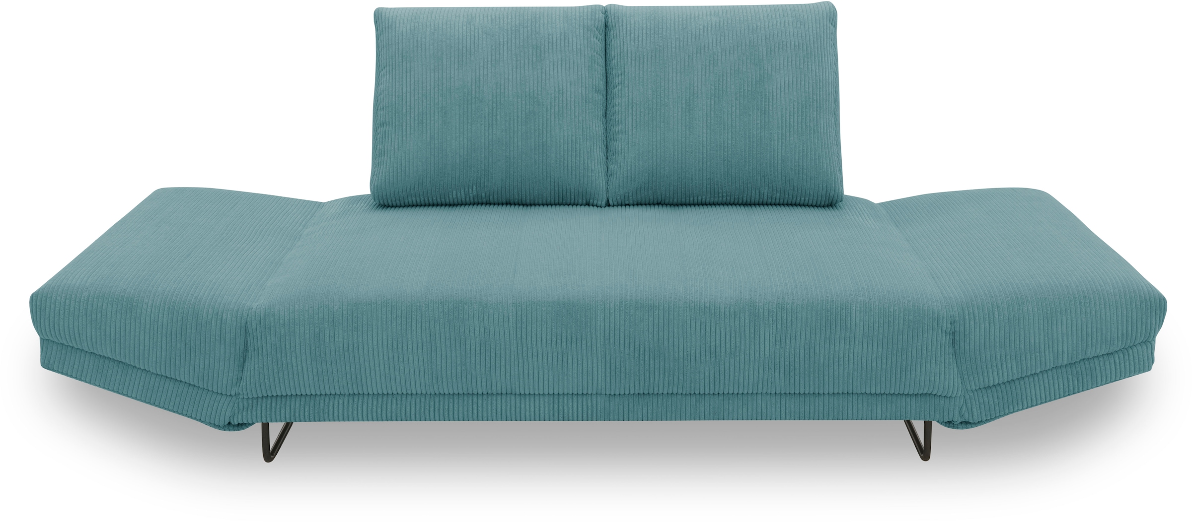INOSIGN Schlafsofa »Jadelyn mit klappbaren Armlehnen, Bettsofa mit Federkern, Breite 250cm«, Federkern, Cord-Bezug, incl. 2 Armlehnkissen, Liegefläche 97x250 cm