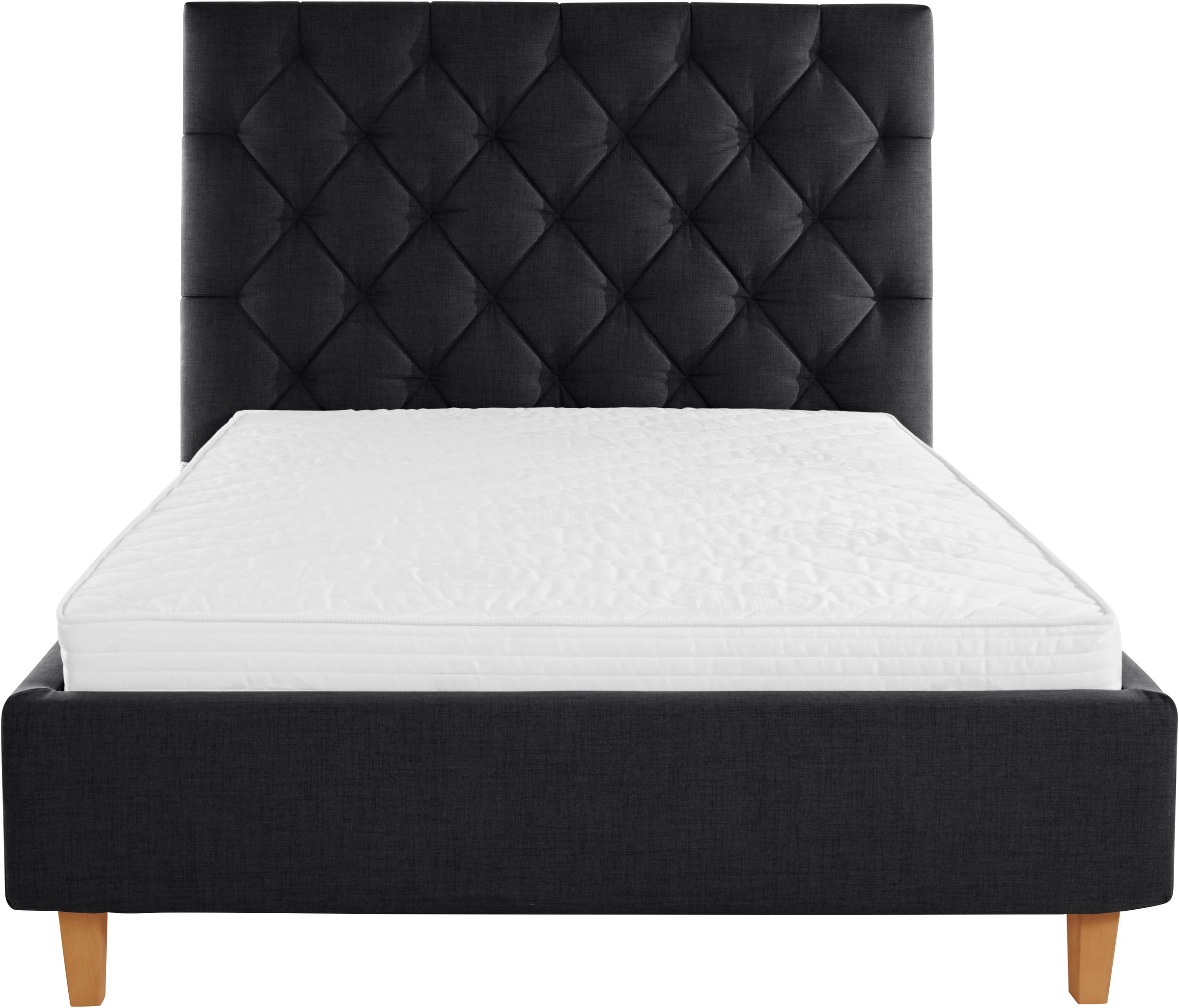 Home affaire Polsterbett »Sunley 140«, Kreuzsteppung, Kopfteilhöhe 142 cm, ohne oder mit Matratze/Lattenrost