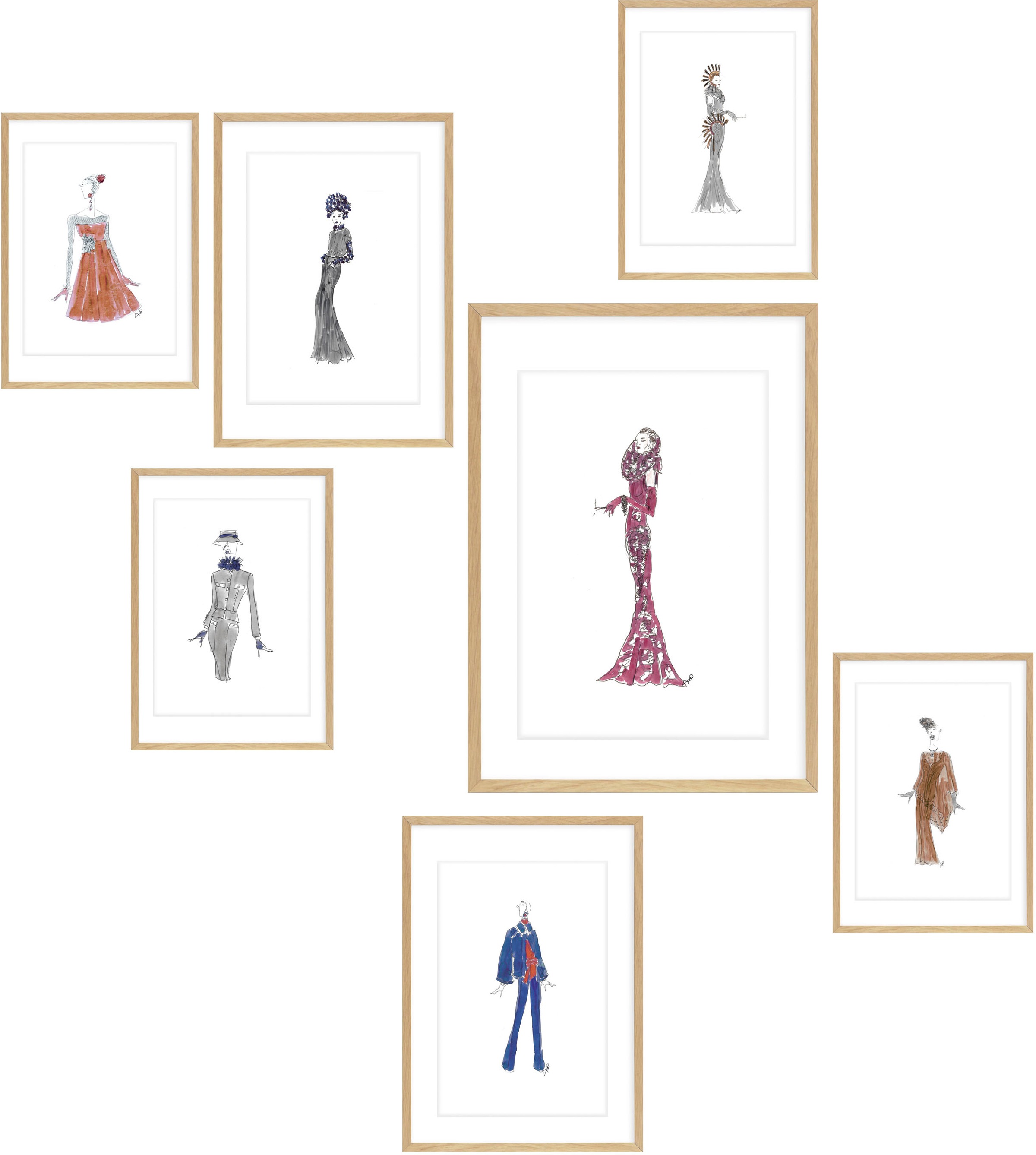 Image of Guido Maria Kretschmer Home&Living Bilderrahmen Collage »Nappetia«, (Set, 7 St.), Bildergalerie-Set-aus FSC®-zertifiziertem Holz bei Ackermann Versand Schweiz