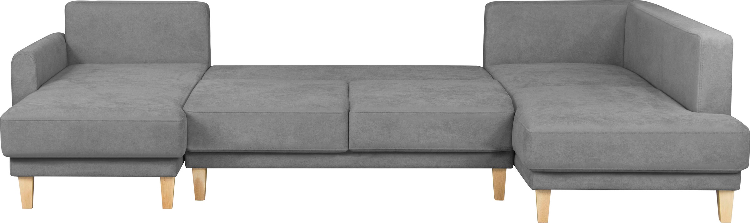 Home affaire Wohnlandschaft »TRIPLO U-Form wahlweise mit Schlaffunktion, B/T/H: 310/192/90 cm«, Schlafsofa, auch mit Bettkasten, Steppung im Rückenkissen