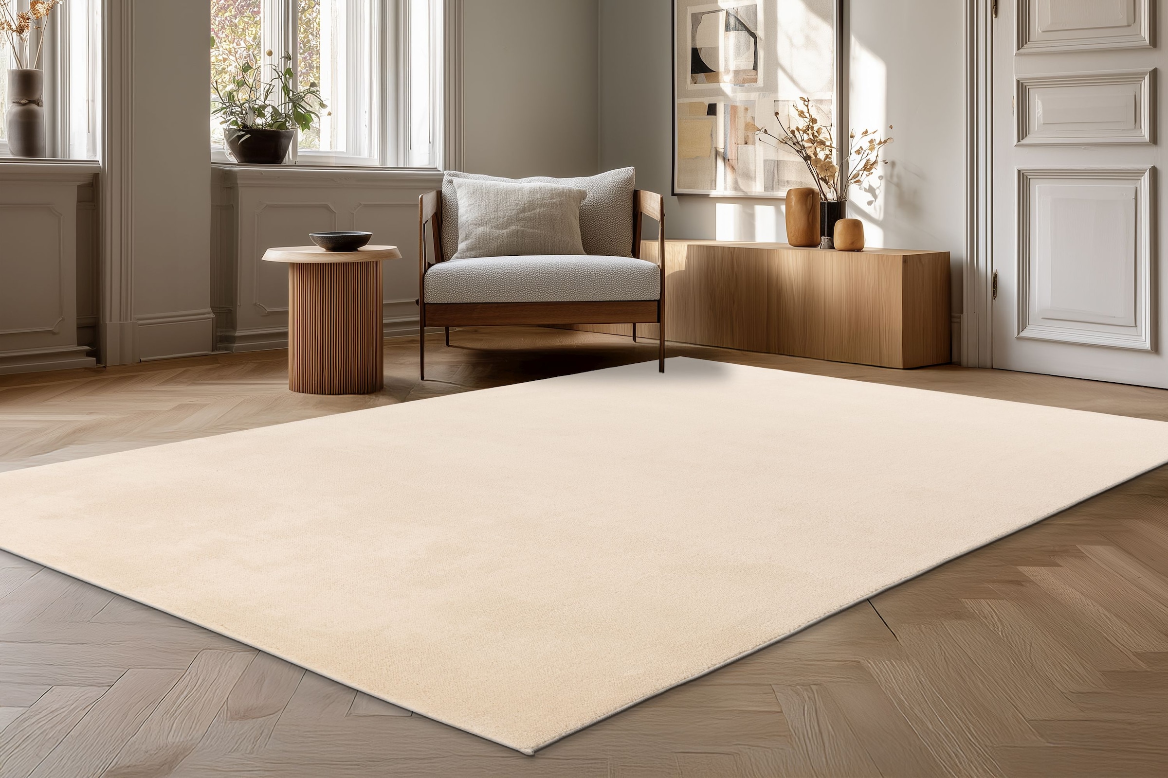 Kayoom Tapis »Earthquake 225« Rectangulaire 14 mm Höhe également comme coureur, poils courts unis denses, salon