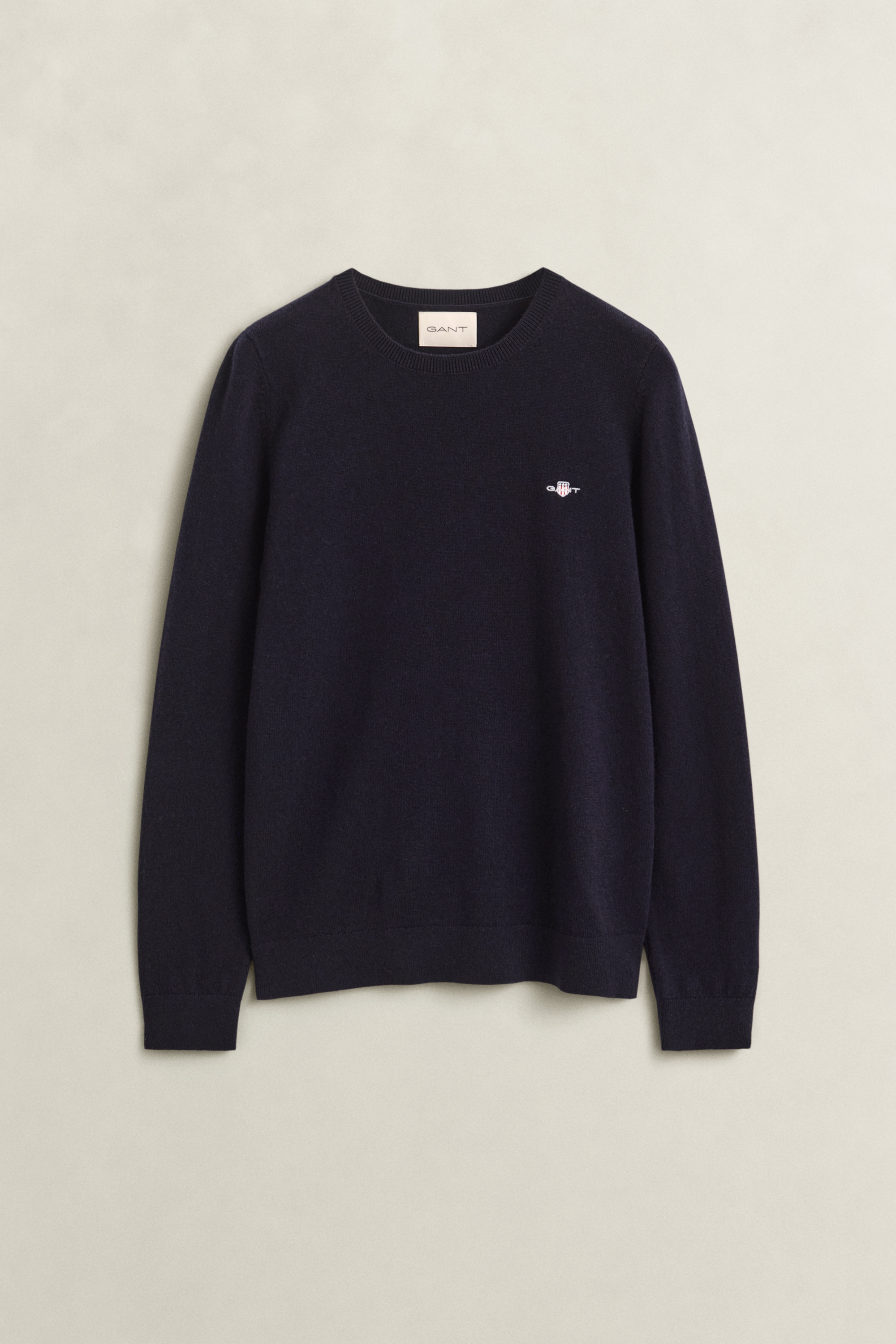 Image of Gant Rundhalspullover "WOOL COTTON C-NECK" aus Wolle und Baumwolle