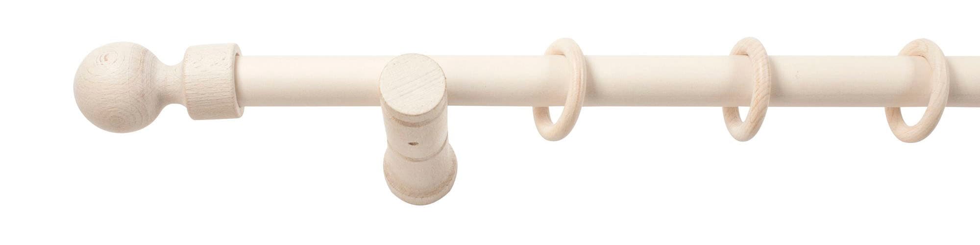 SN DECO GROUP Gardinenstange »Giro«, 1 läufig-läufig, Fixmass, 28 mm, Holz, verschiedenen Längen und Farben, Komplettset
