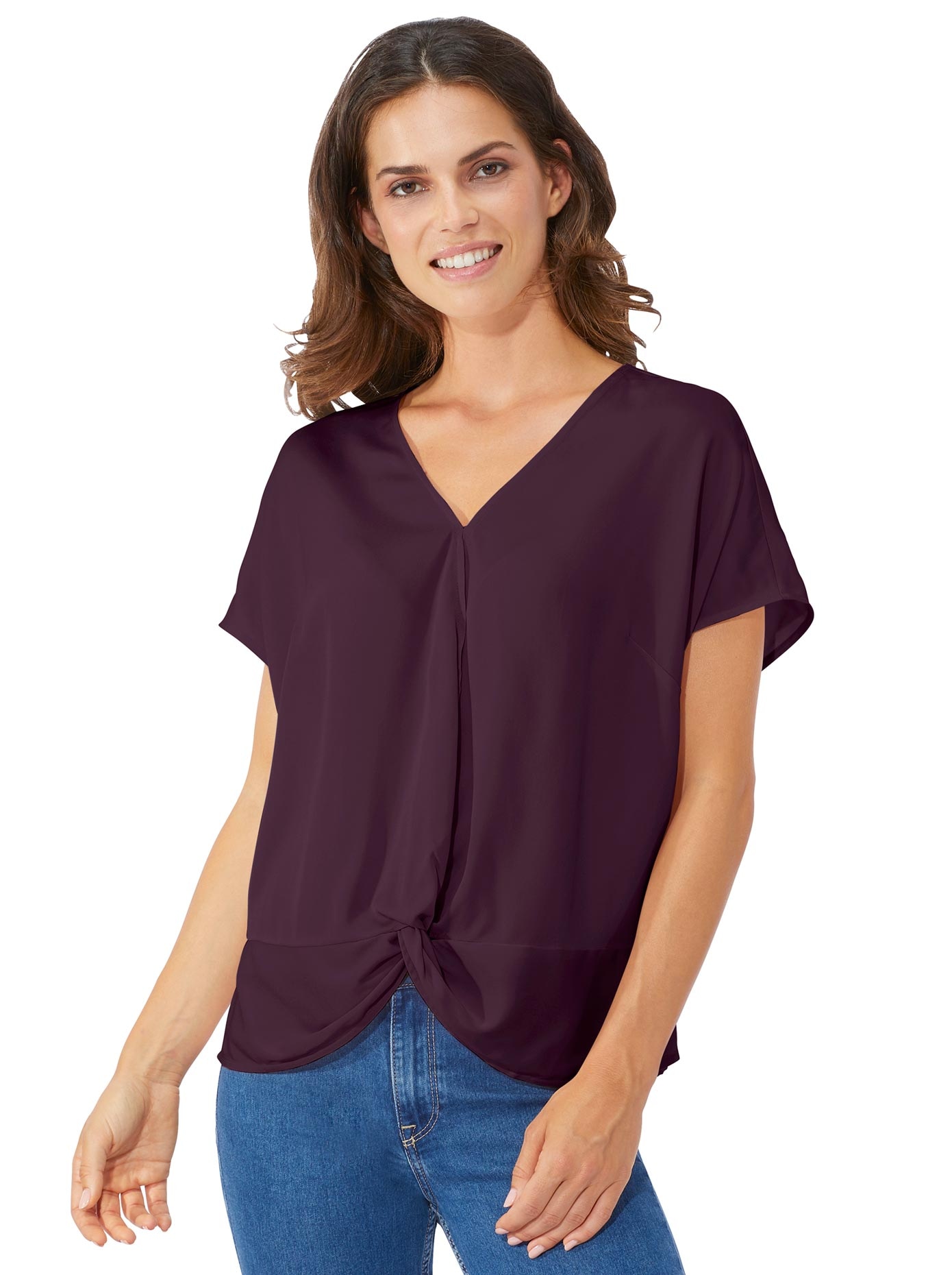 Bluse in hochwertiger Materialmischung aus Viskose und Seide