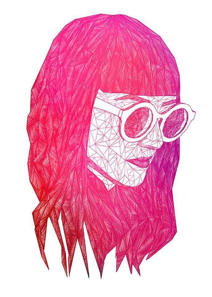 Image of Komar Bild "Grid Pink" Porträts 1 Stk. tlg. Wandbild zur Dekoration - ohne Rahmen
