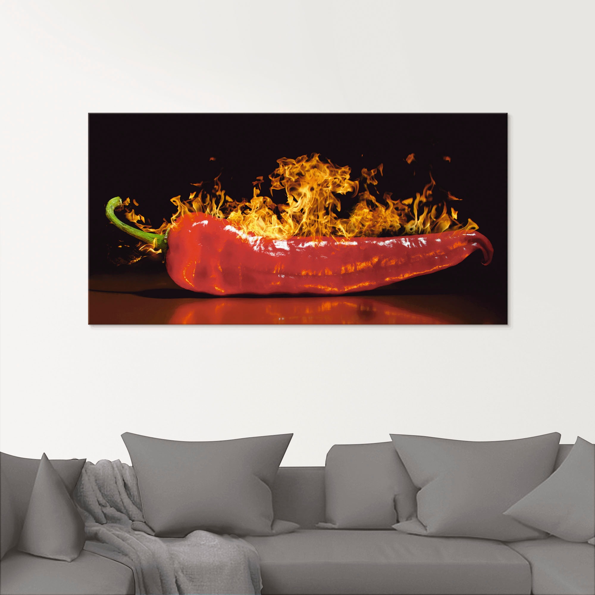 Artland Glasbild »Roter scharfer Chilipfeffer«, Lebensmittel, (1 St.), in verschiedenen Grössen